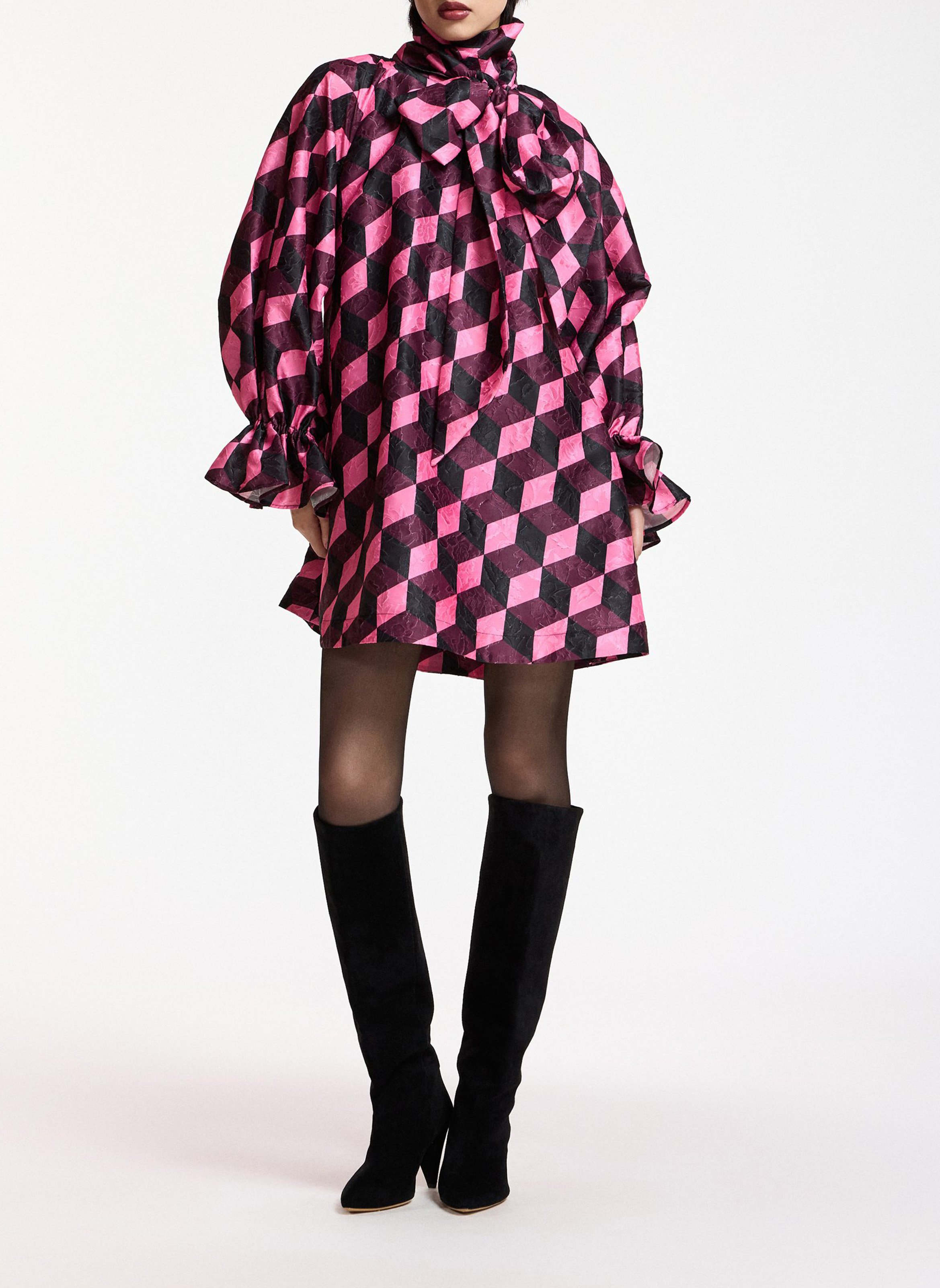 Robe courte large imprimée ESSENTIEL ANTWERP Rose