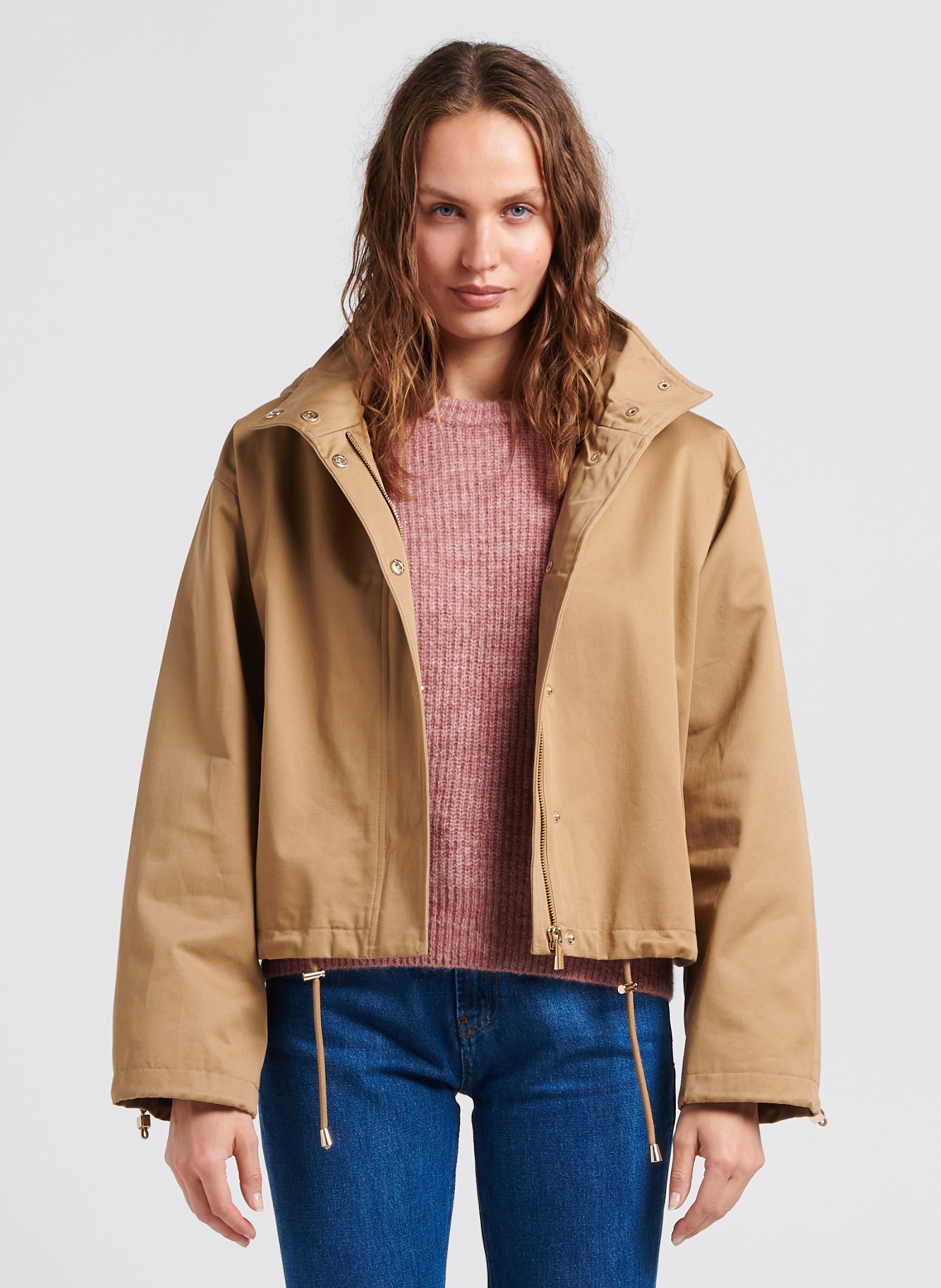 Beige cotton deals jacket women's