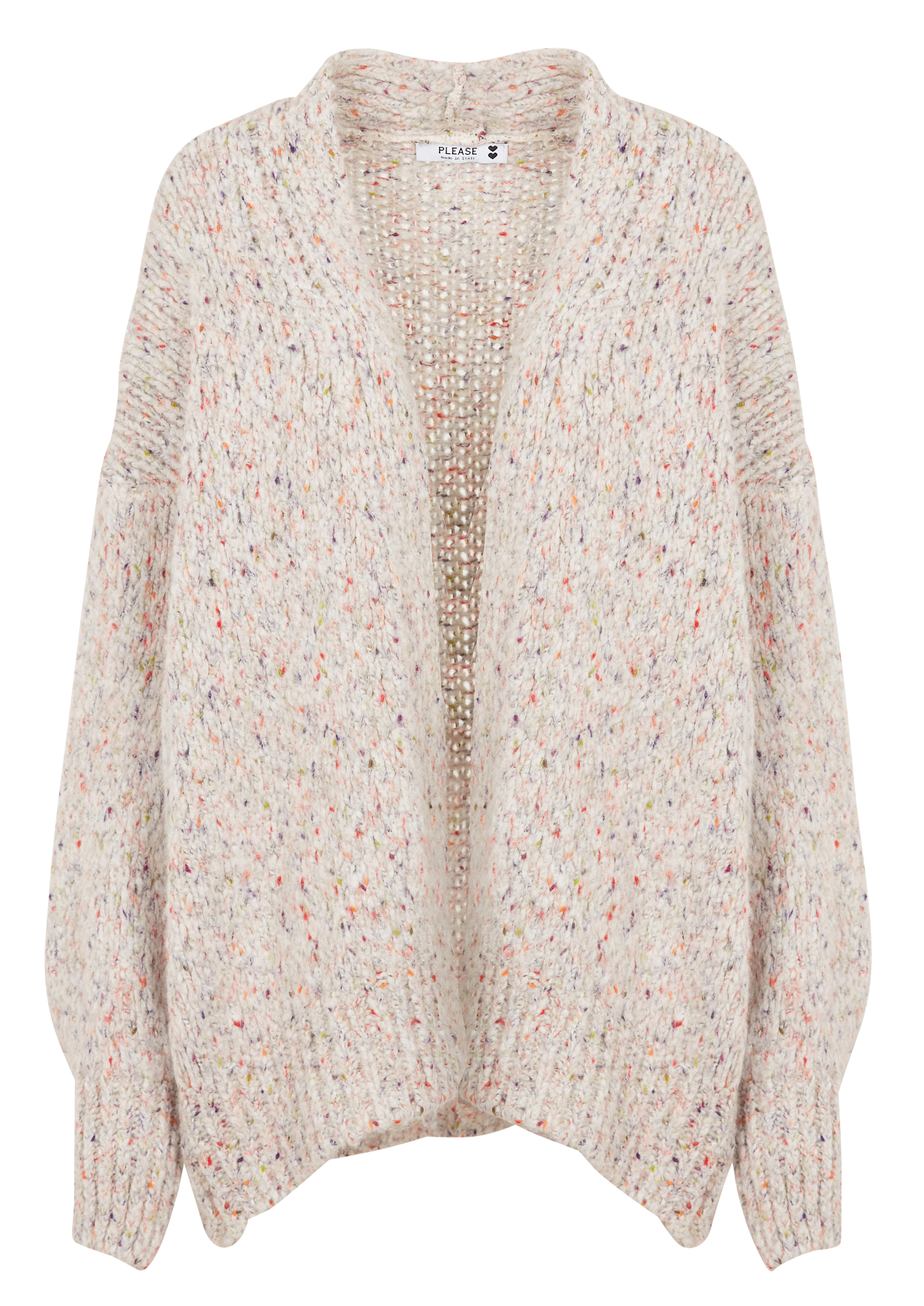 Braided knit waterfall cardigan PLEASE Beige
