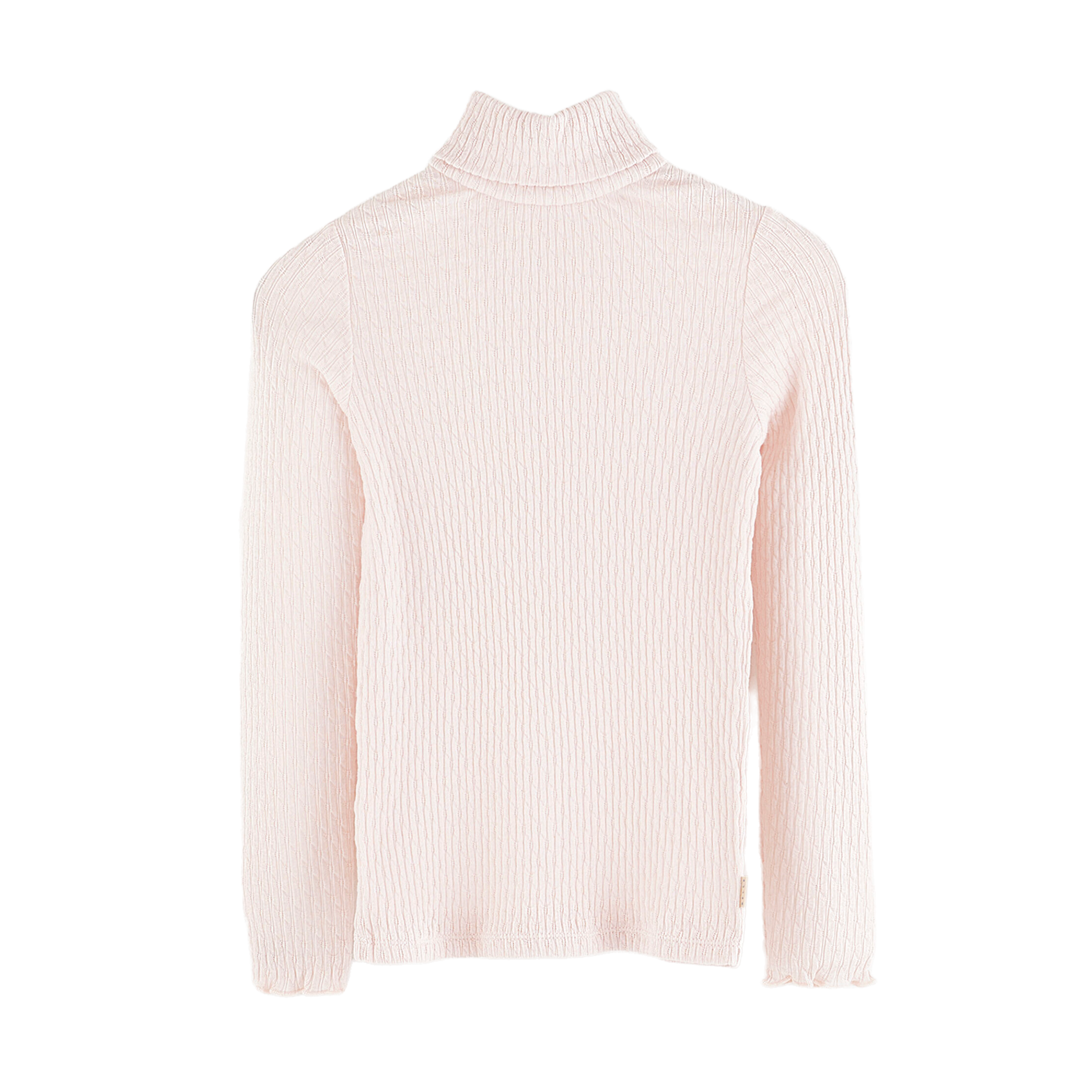 High-neck straight-cut cotton sweater BELLEROSE Pink