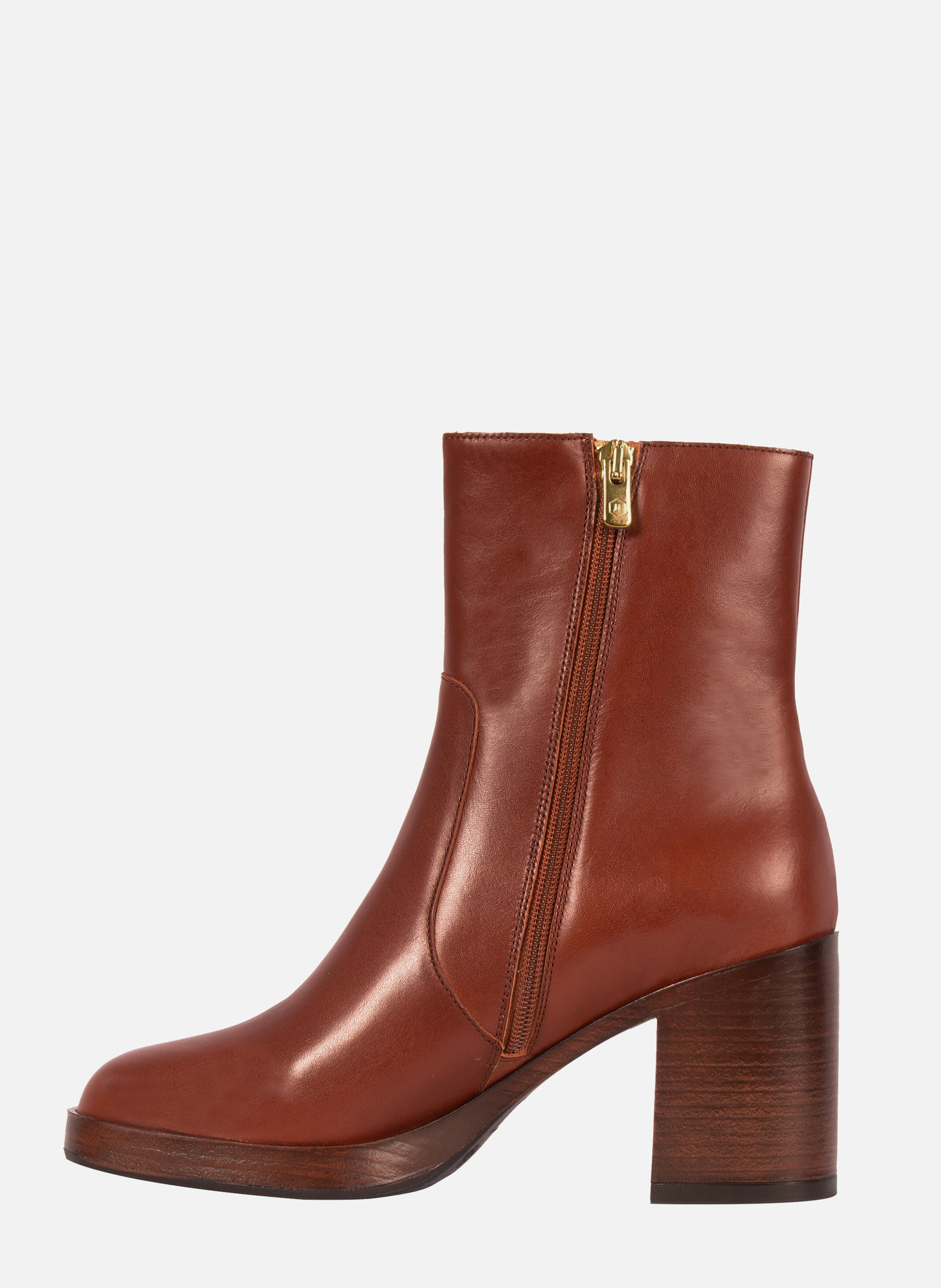 Platform leather ankle boots JULES & JENN Brown