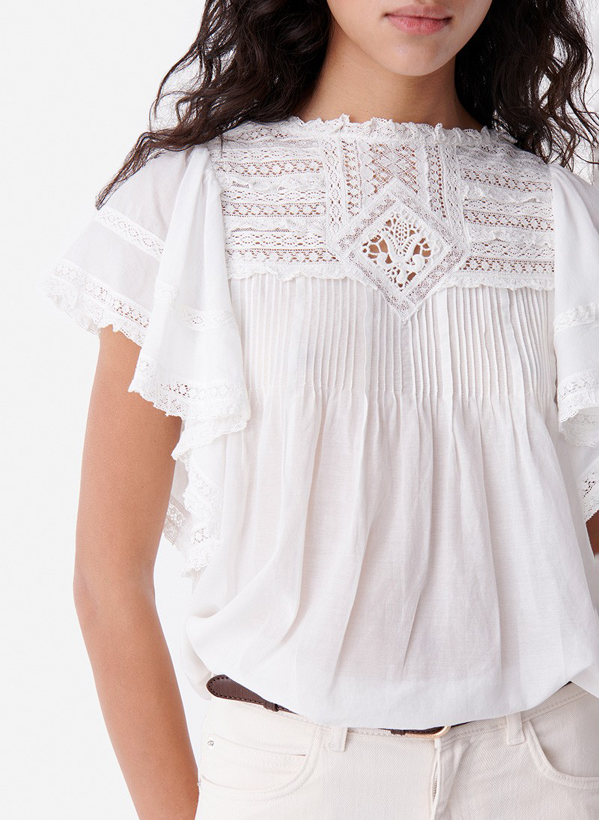 Gerade geschnittene Bluse aus Baumwoll-Mix VANESSA BRUNO Weiss