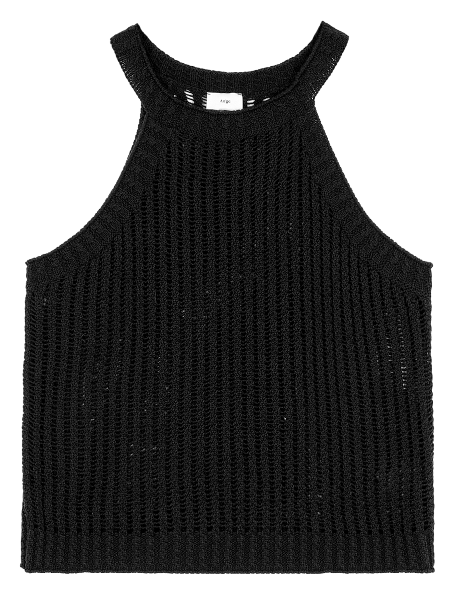 Knitted ribbed sleeveless top AN'GE Black