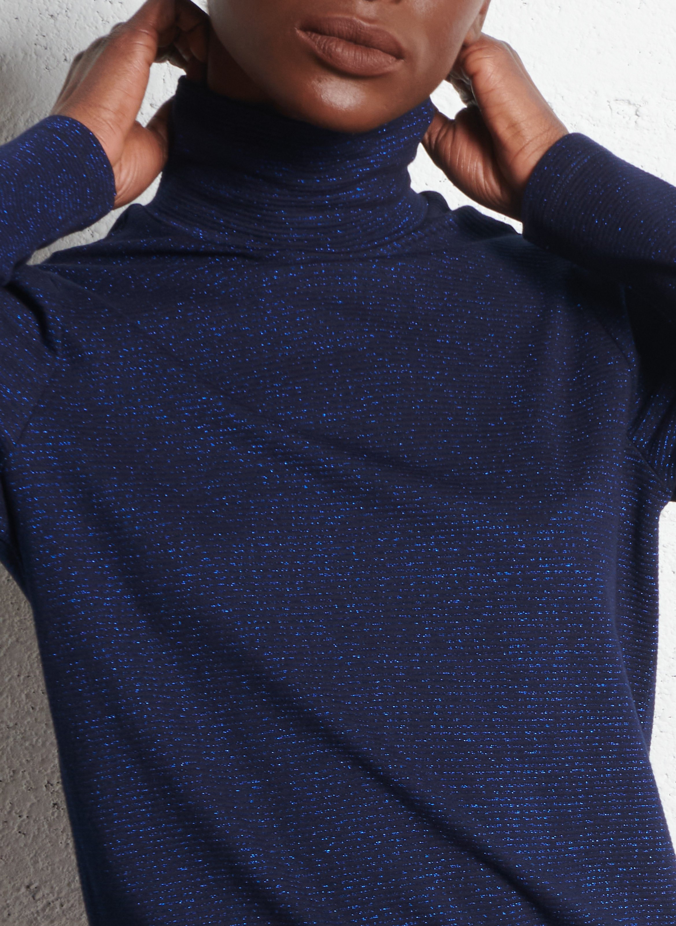 Tee-shirt col montant rayé ONE STEP Bleu