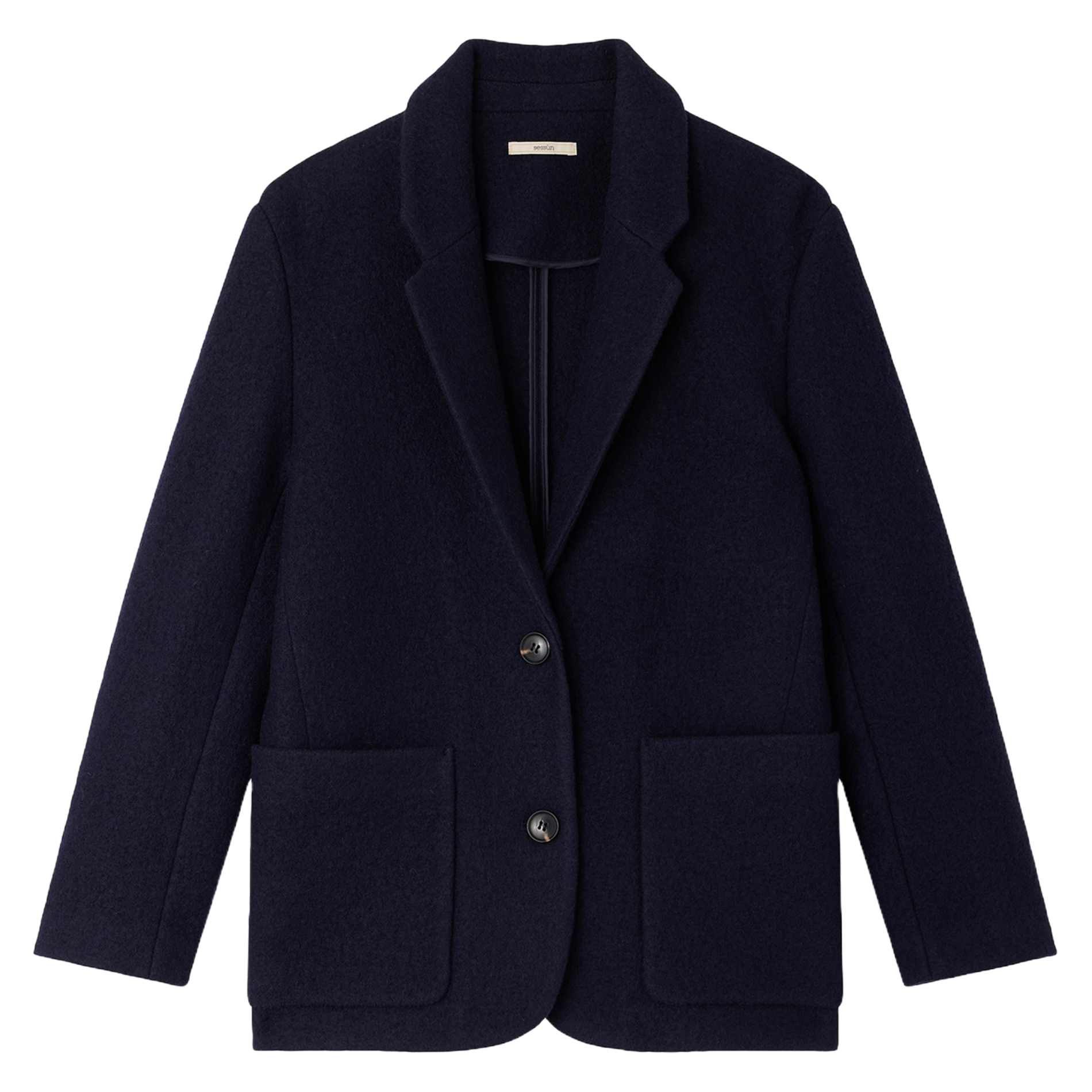 Straight-cut wool blazer SESSUN Blue