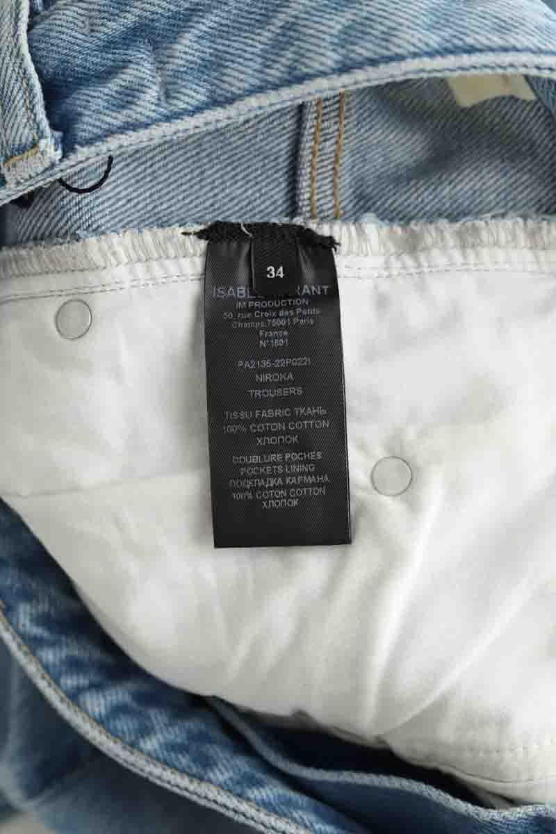 Cotton straight jeans ISABEL MARANT - Seconde Main Blue