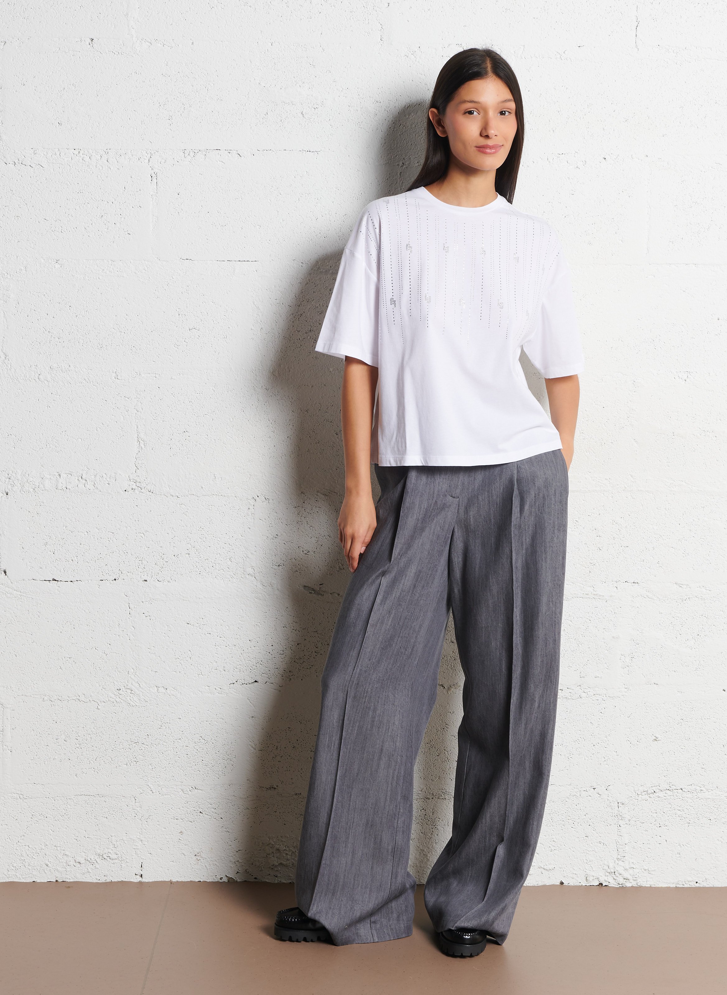 Camiliday round-neck sleeveless cotton top LIU JO White