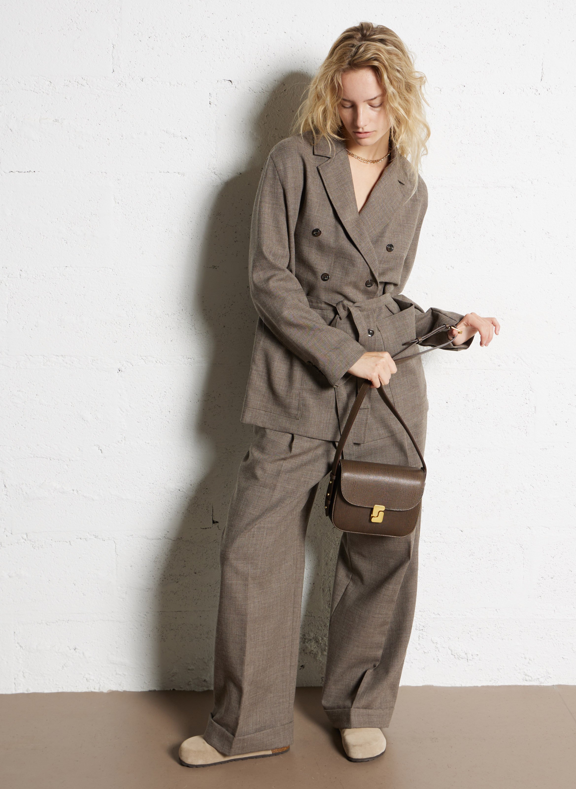 Dori leather shoulder bag SOEUR Green