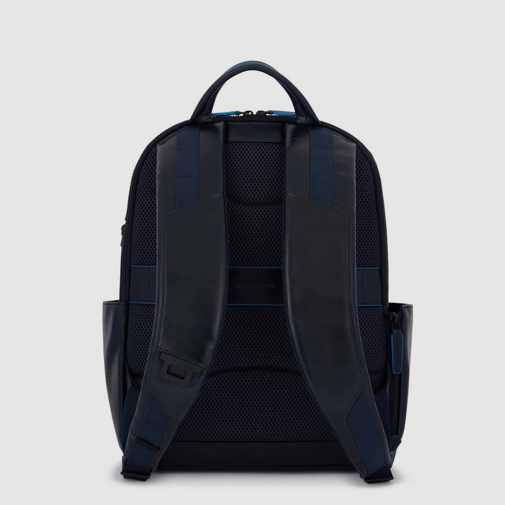 Leather backpack PIQUADRO Blue