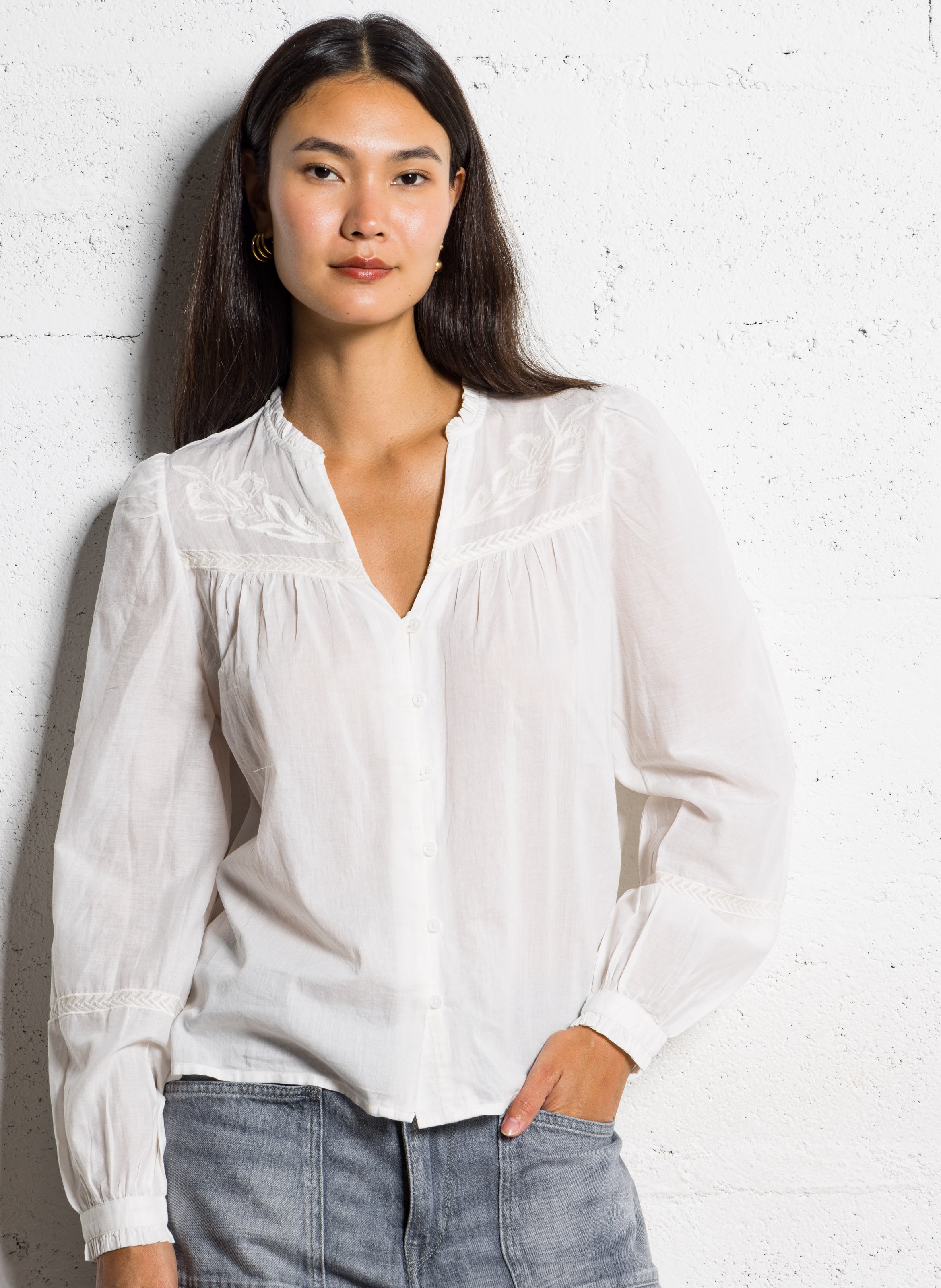 Chemise col V en coton LA PETITE ETOILE