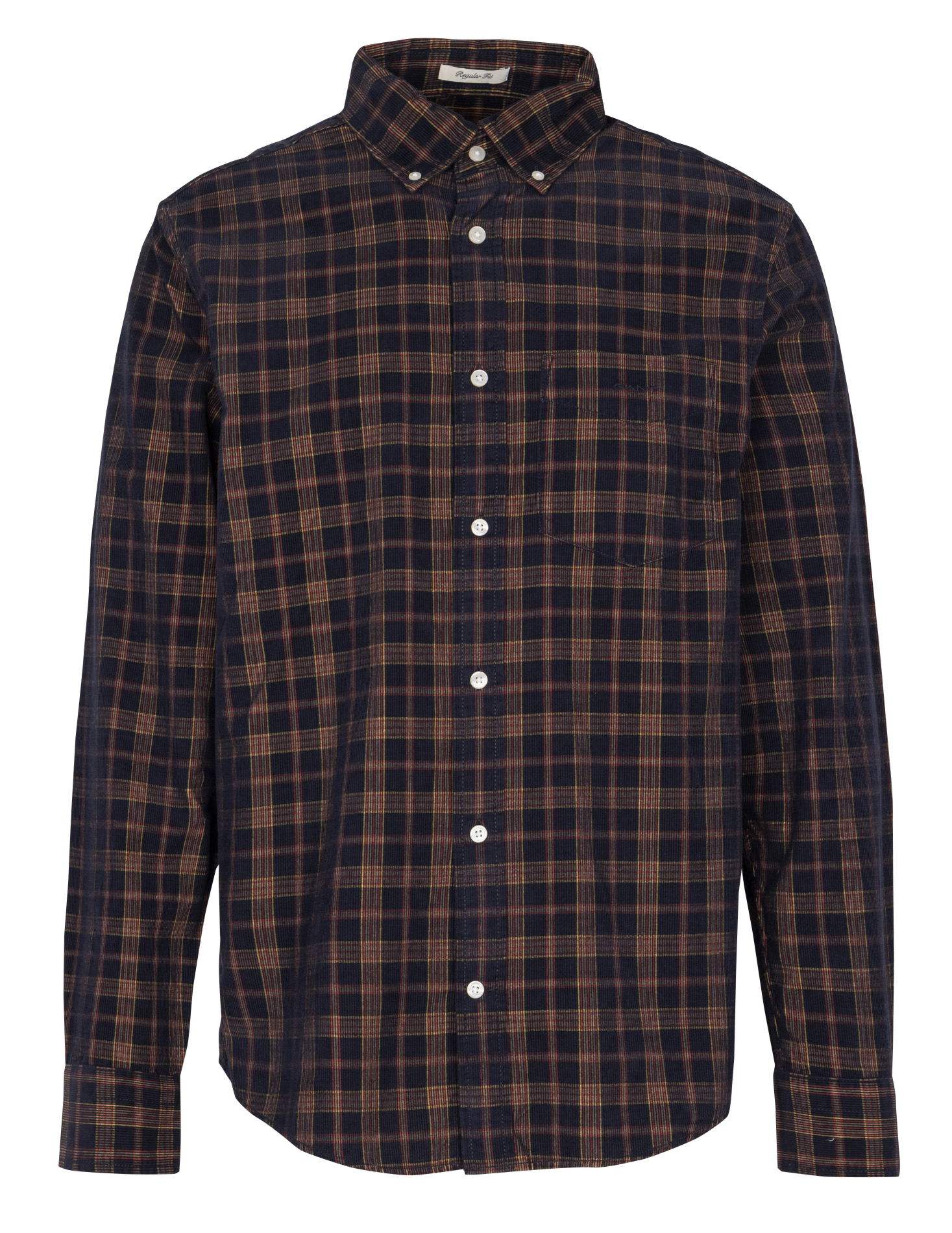 Straight shirt with American collar in checkered corduroy GANT Blue