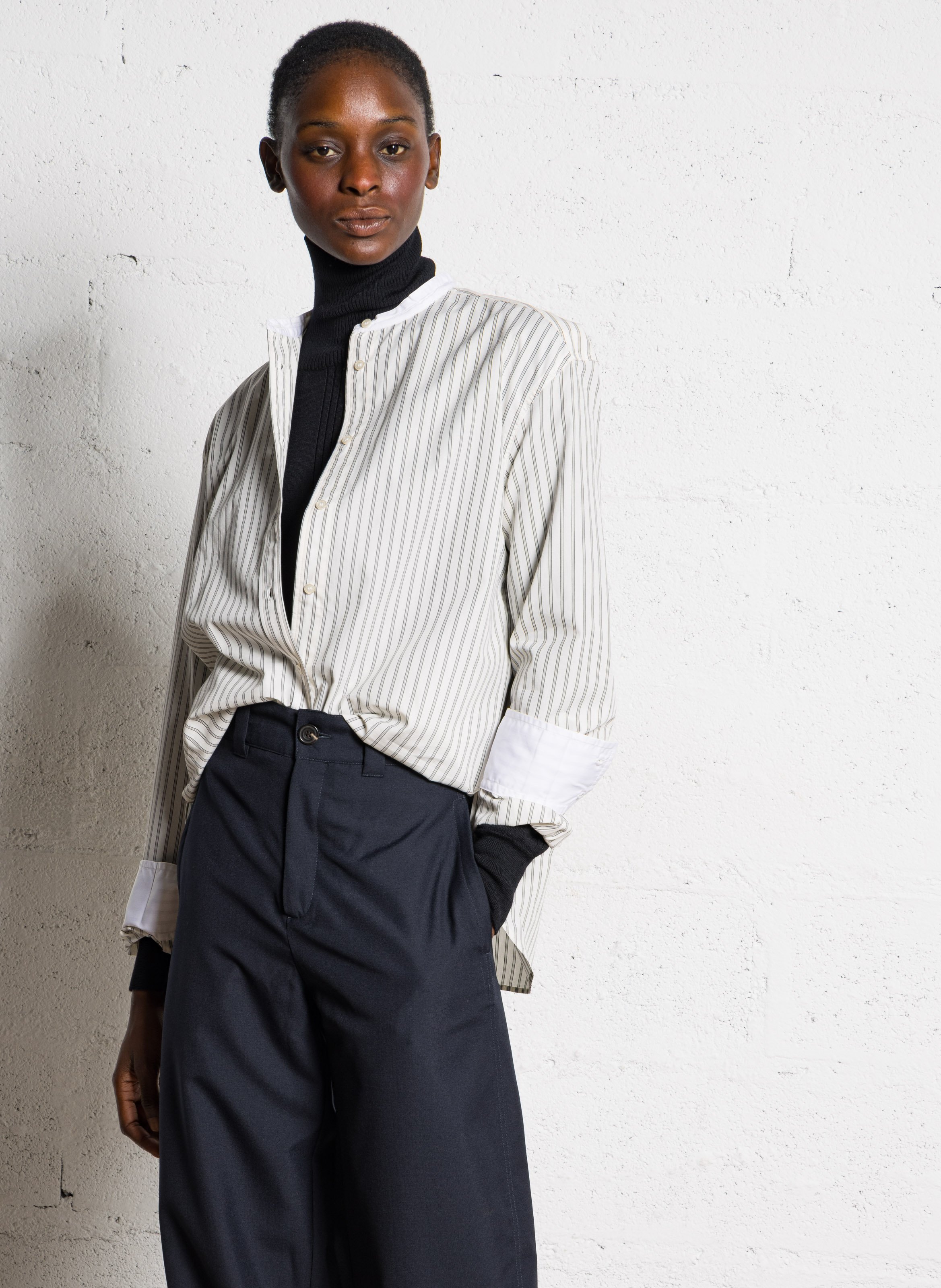 Rundhals-Popeline-Hemd mit Streifen SOEUR Mehrfarbig