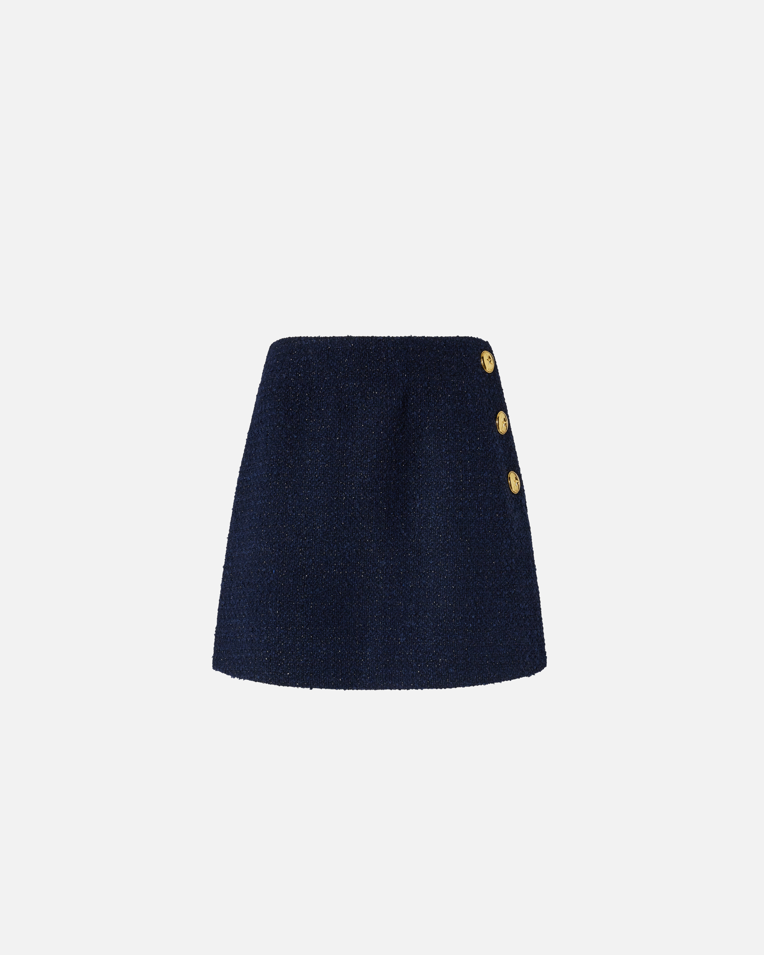 Wrap mini skirt in cotton and wool bouclé PINKO