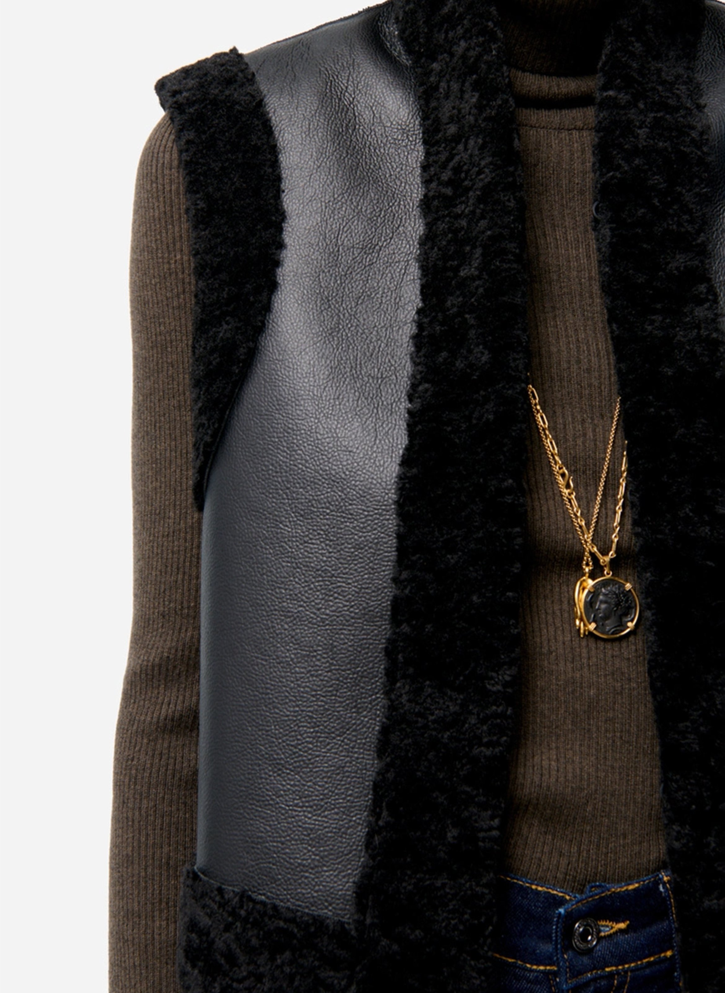 Mouwloos recht vest VANESSA BRUNO Zwart