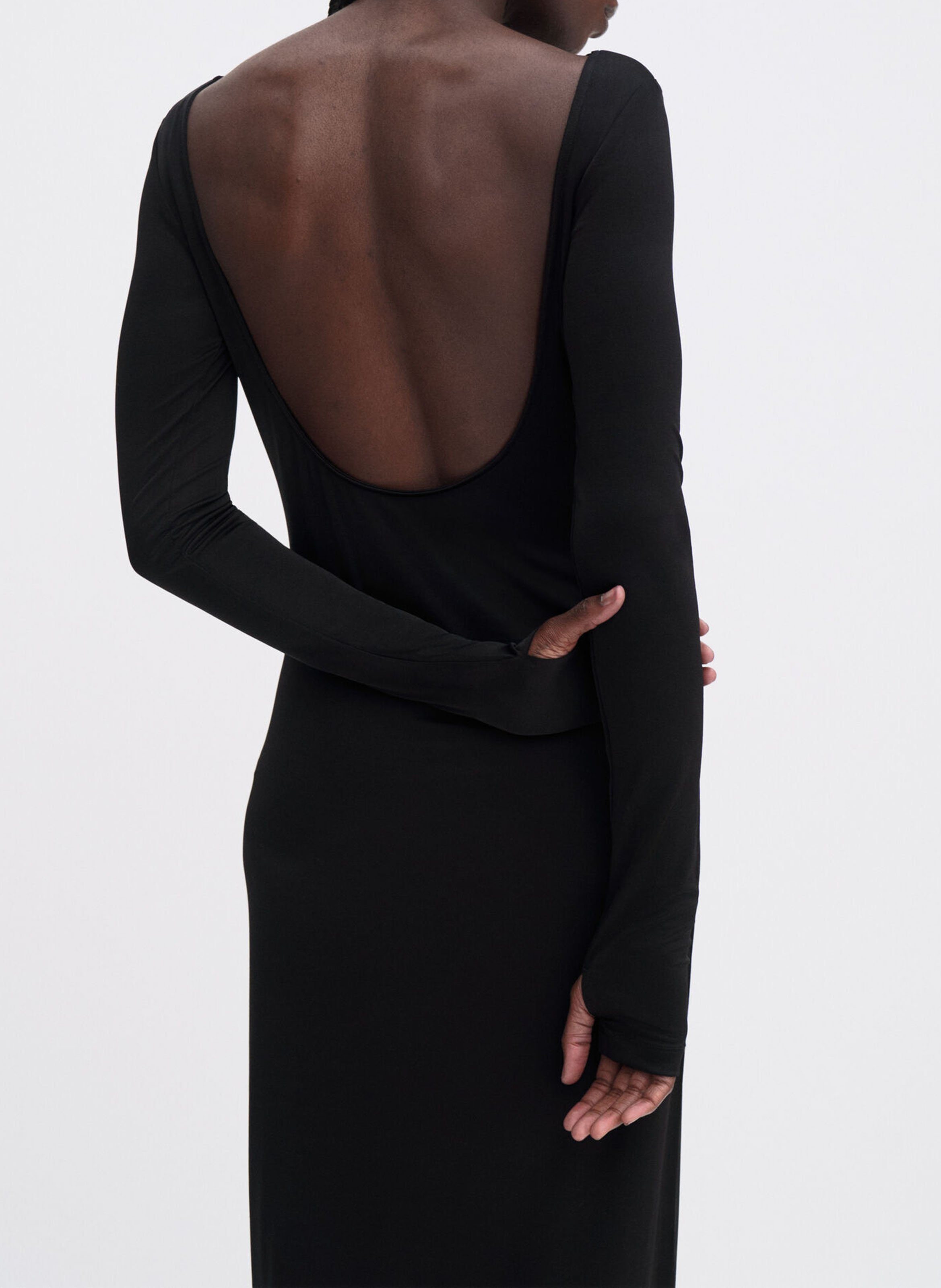 Fitted backless long dress FILIPPA K Black