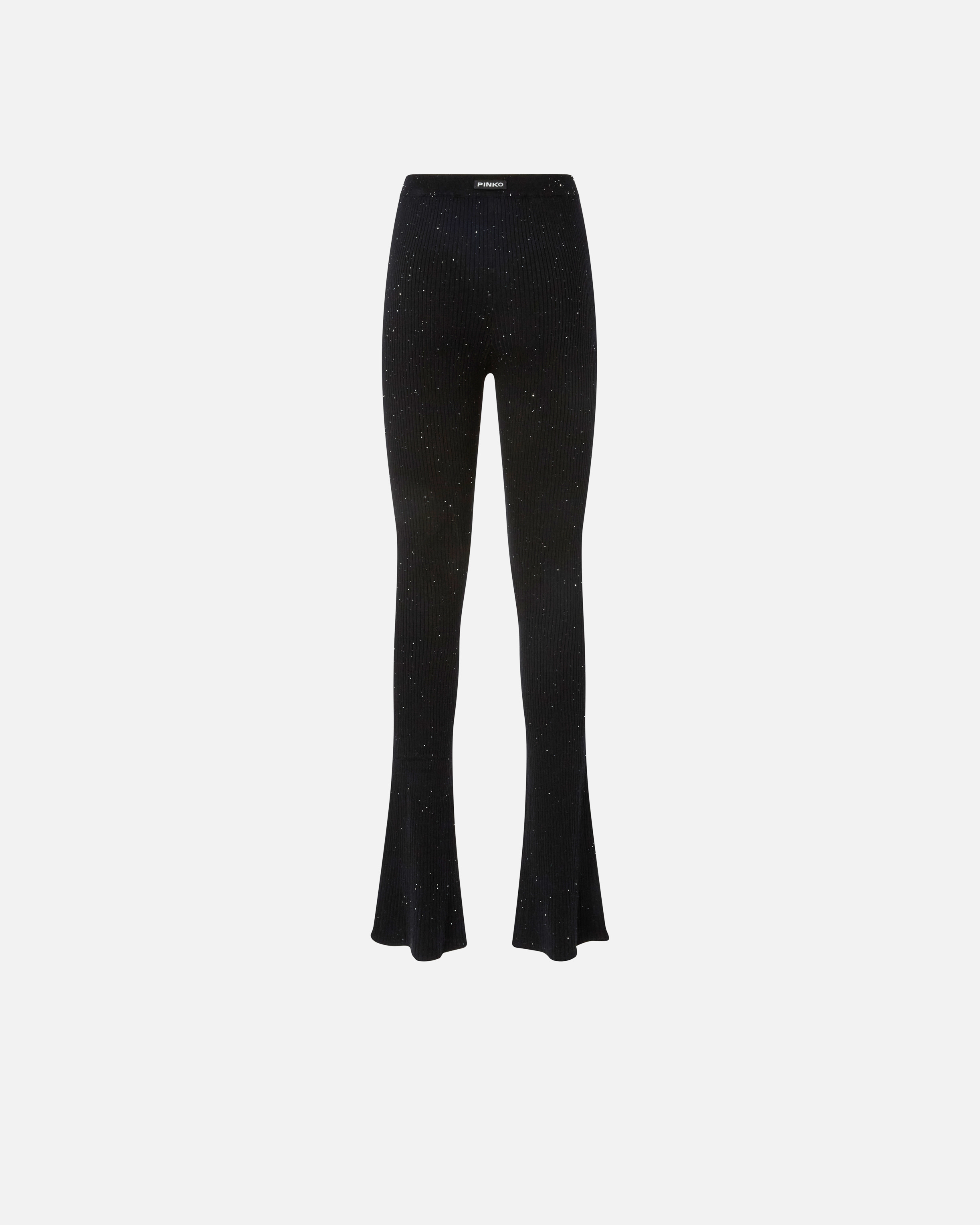 Flared knit trousers PINKO Black