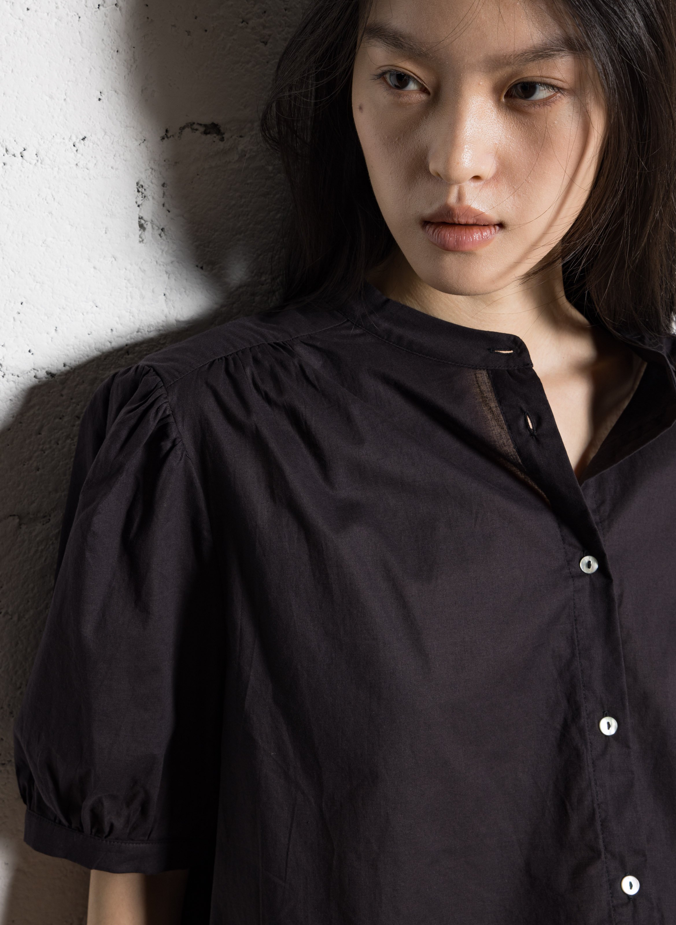 Oversize-Baumwollhemd mit klassischem Kragen JC SOPHIE Schwarz