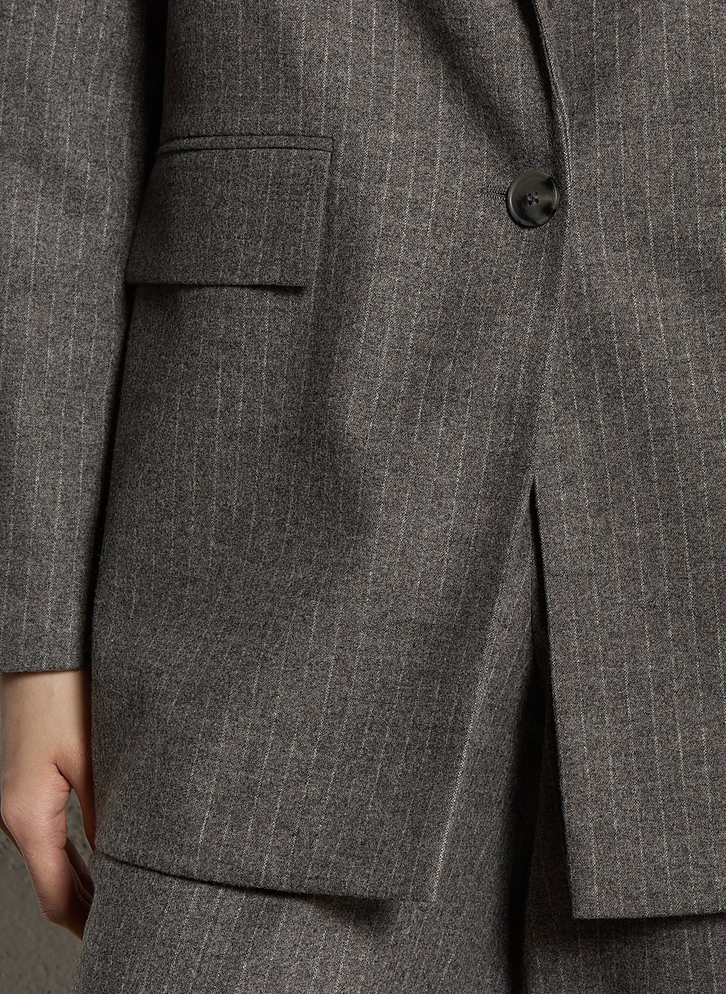 Straight blazer jacket with tennis stripes MAISON 123 Beige