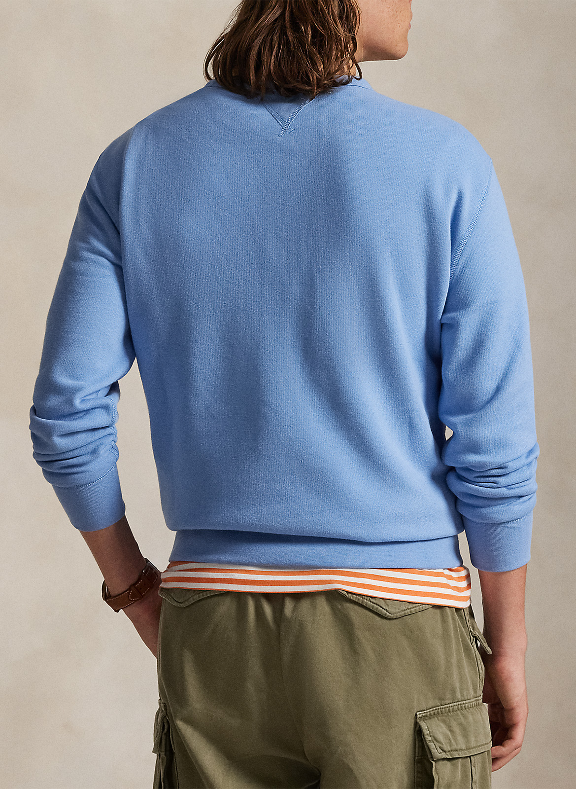 Sweat col rond regular-fit en coton molletonné avec Pony player POLO RALPH LAUREN Bleu