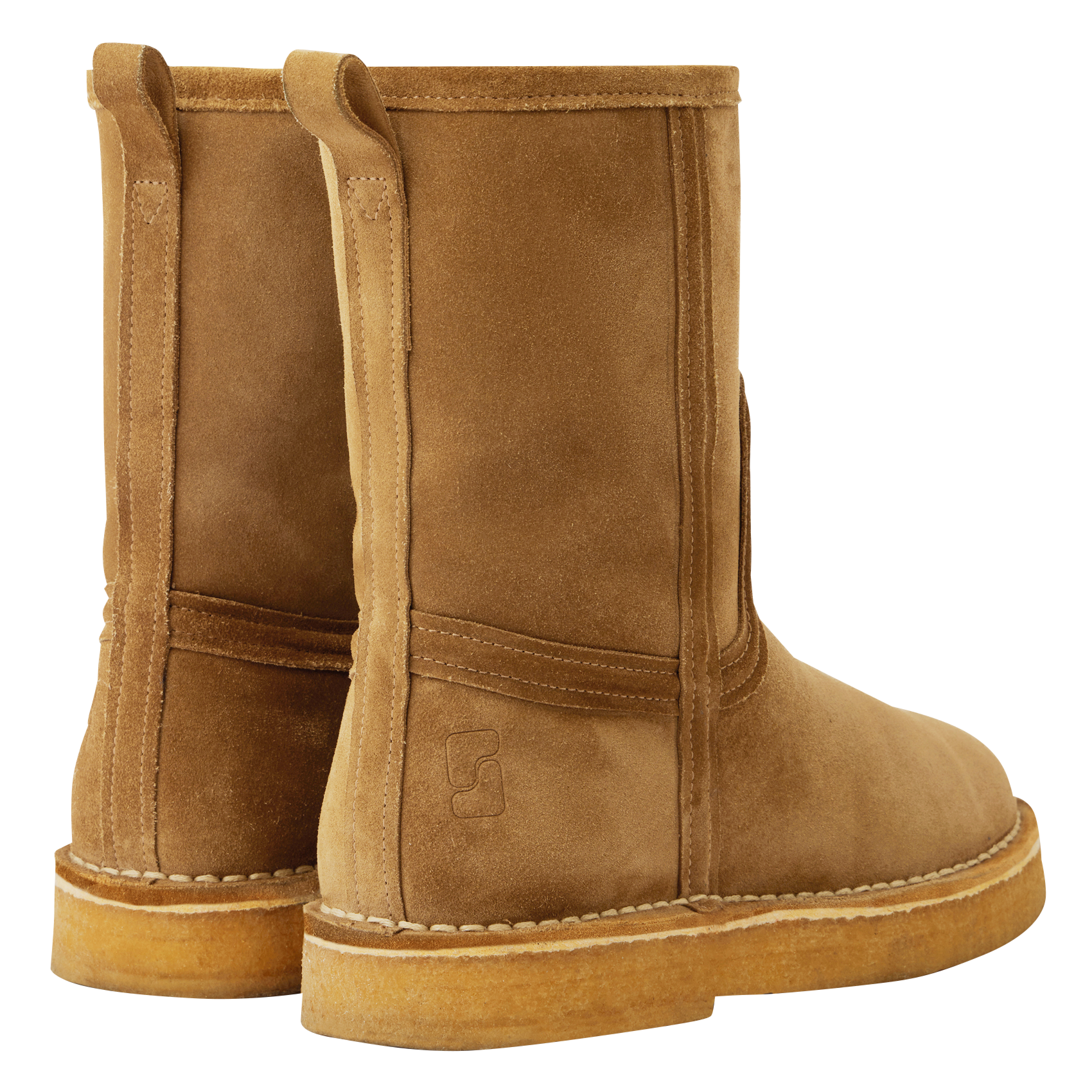 Bottes fourrées en cuir velours SOEUR Beige