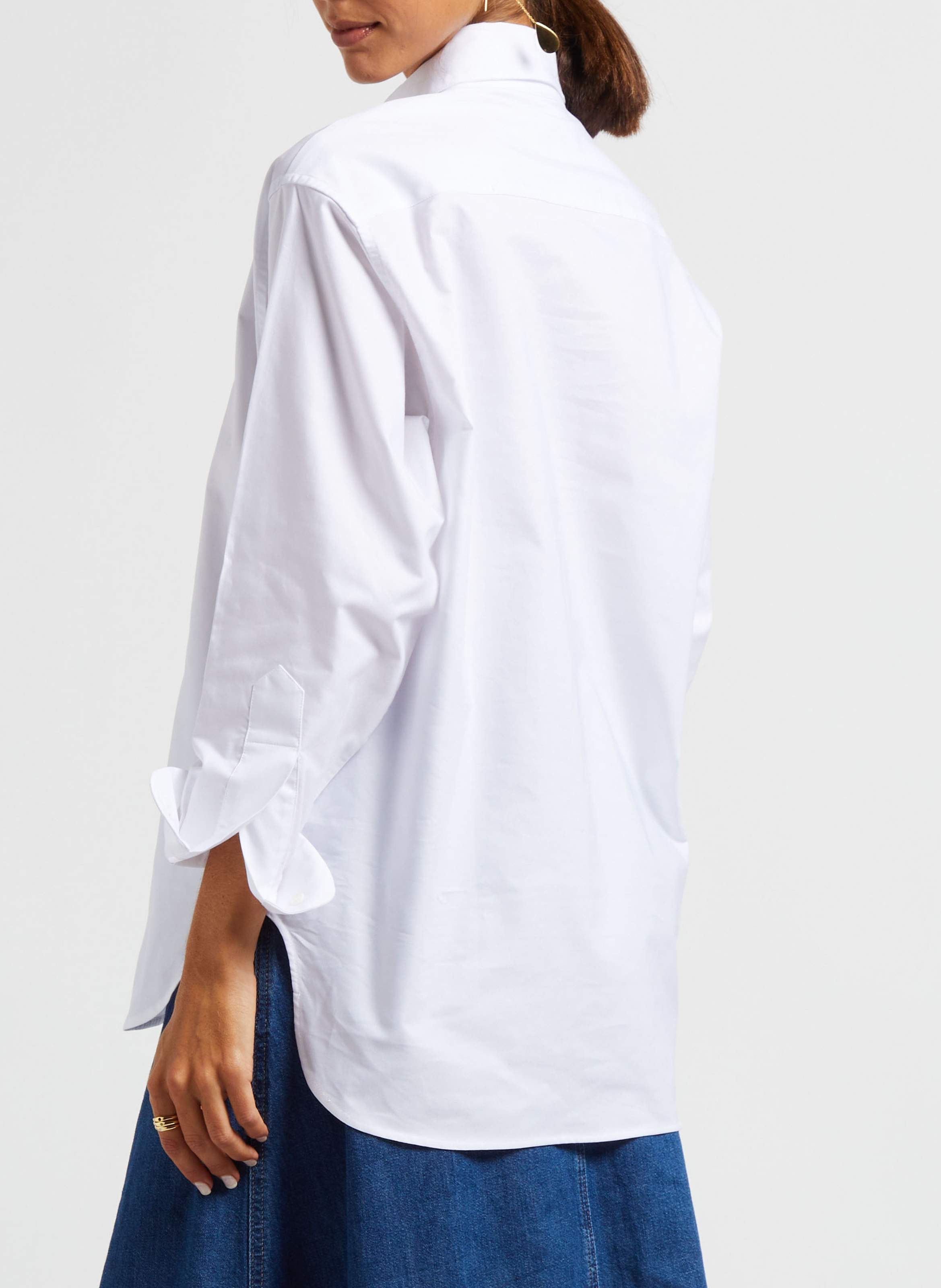 Chemise col classique oversize en coton  VALENTINE GAUTHIER Blanc
