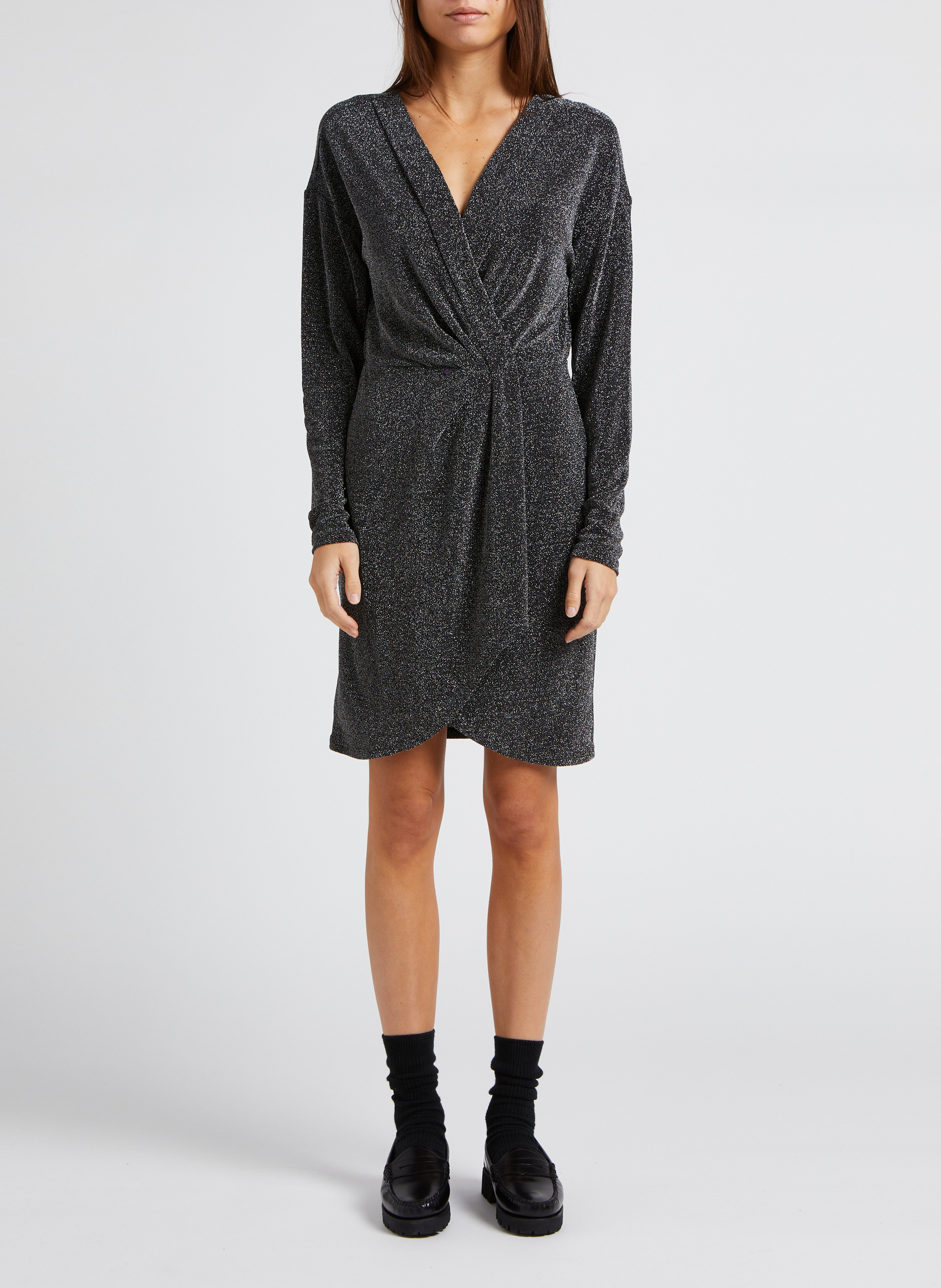 Robe courte col V VILA Noir