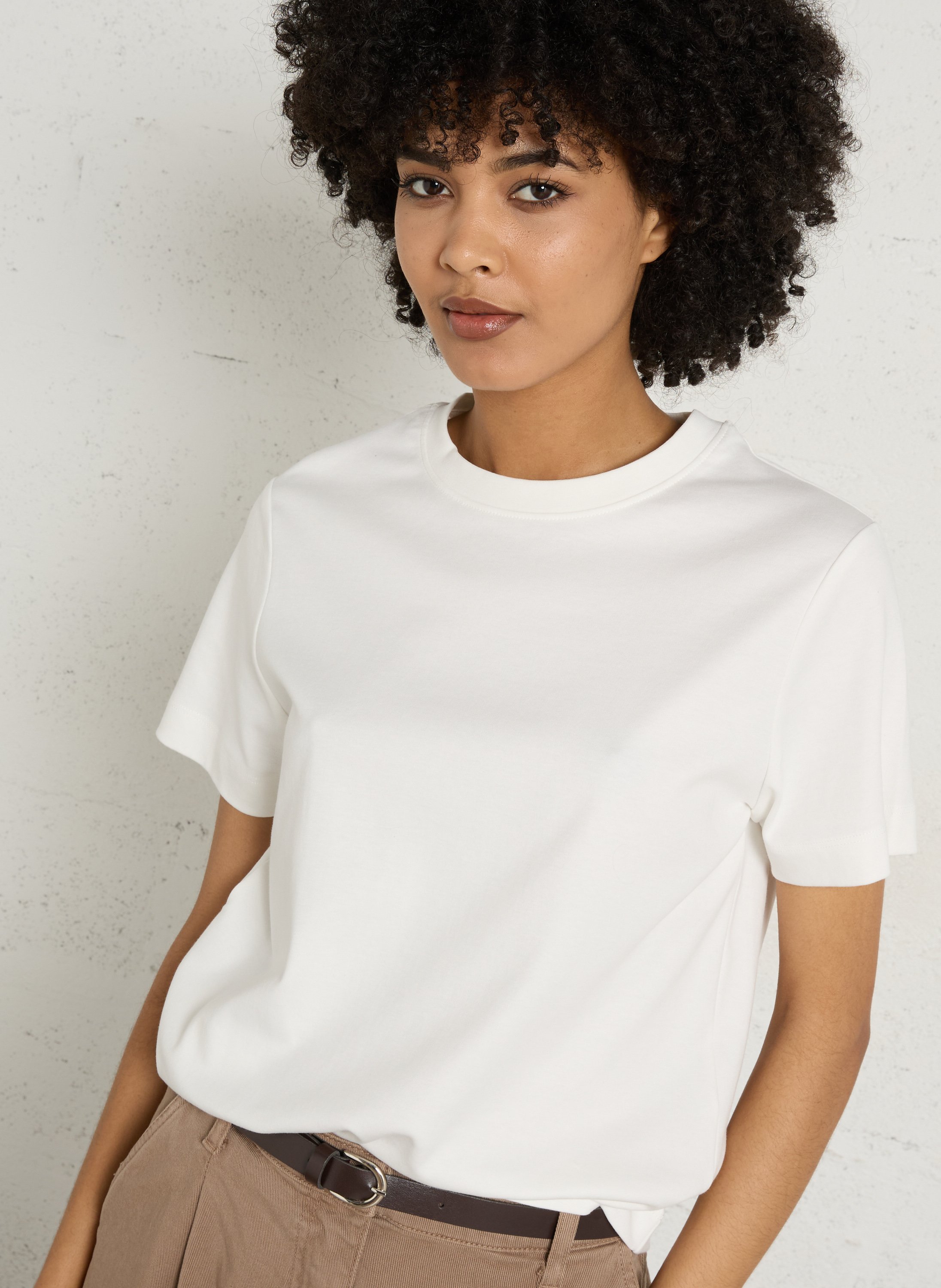 tee-shirt droit col rond en coton MAISON 123