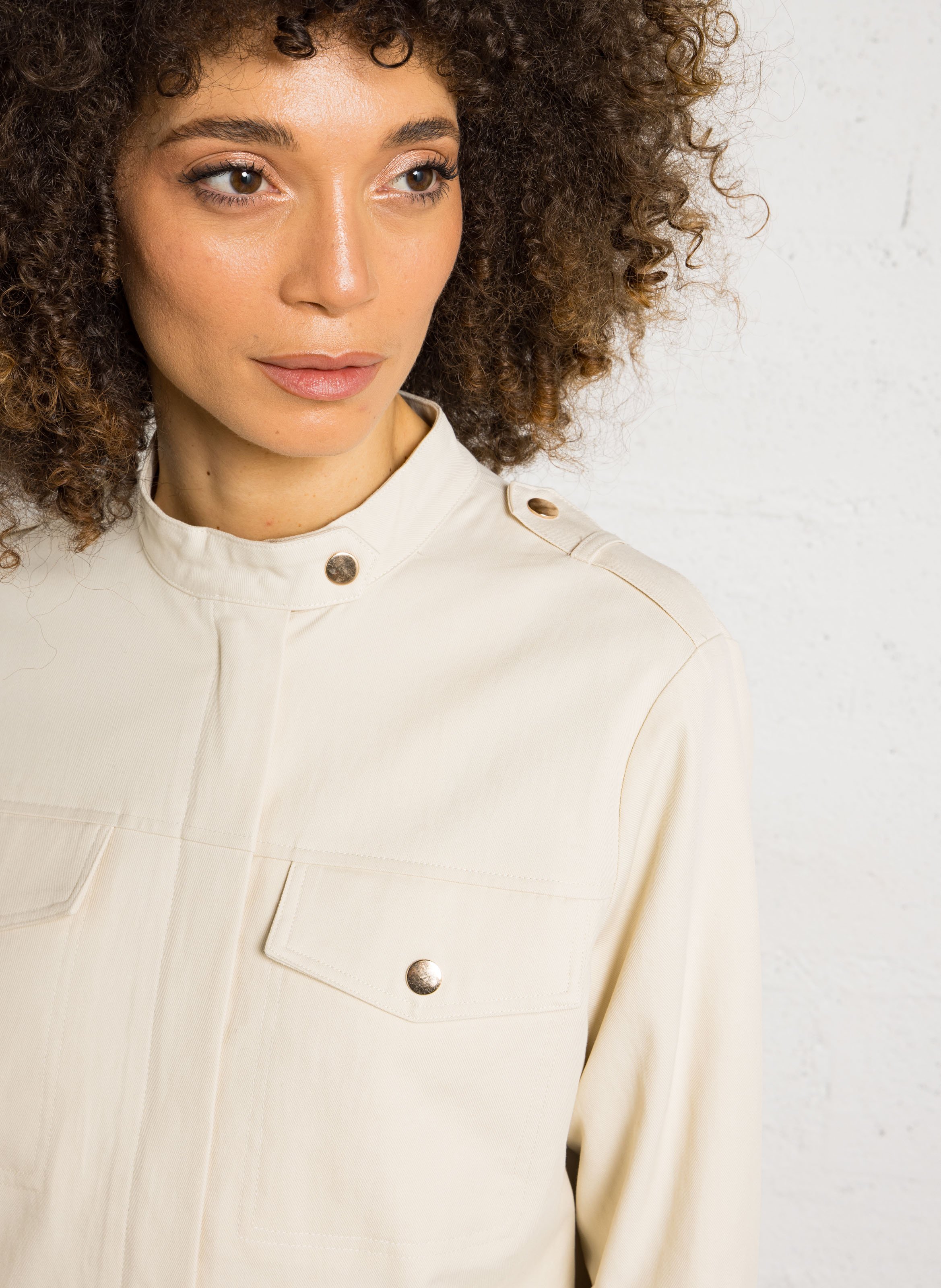 Veste col montant en coton mélangé LA PETITE ETOILE Blanc