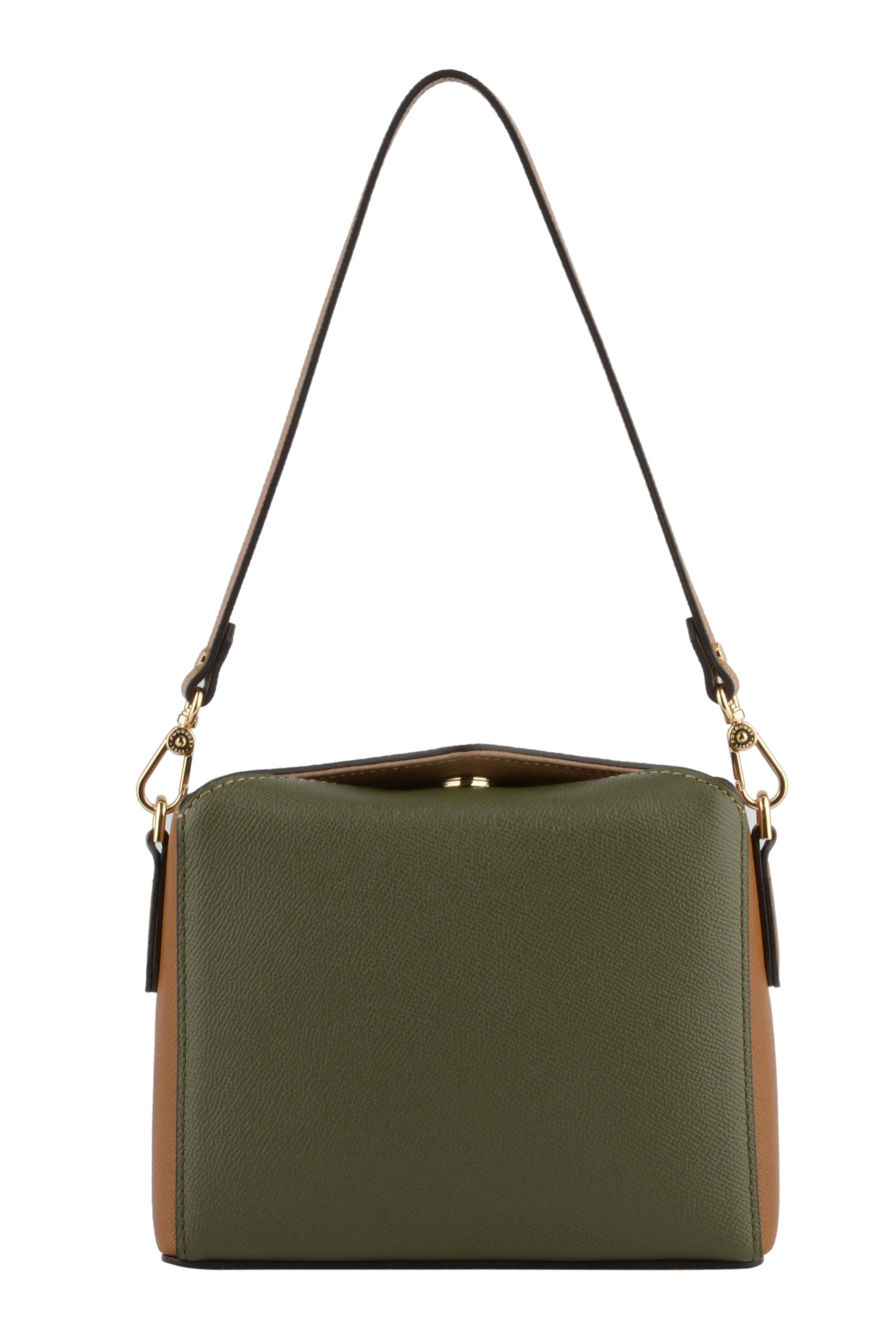 Calfskin leather shoulder bag POURCHET Grey