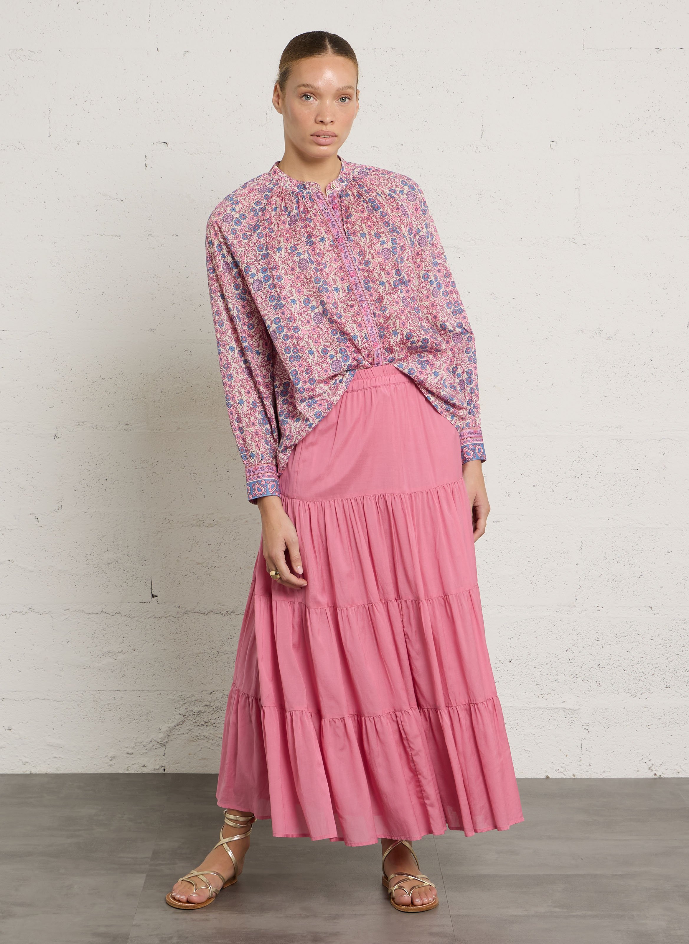 Ausgestellter Maxirock PETITE MENDIGOTE Rosa