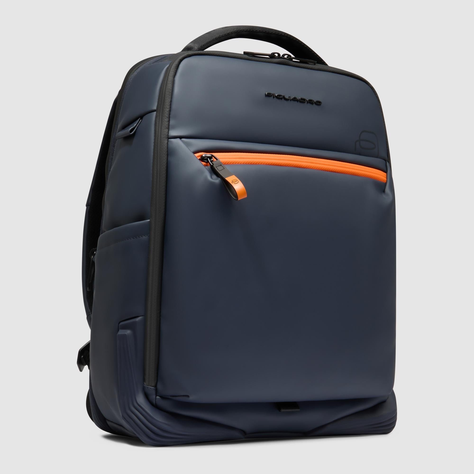 Water-repellent, expandable travel backpack PIQUADRO Blue