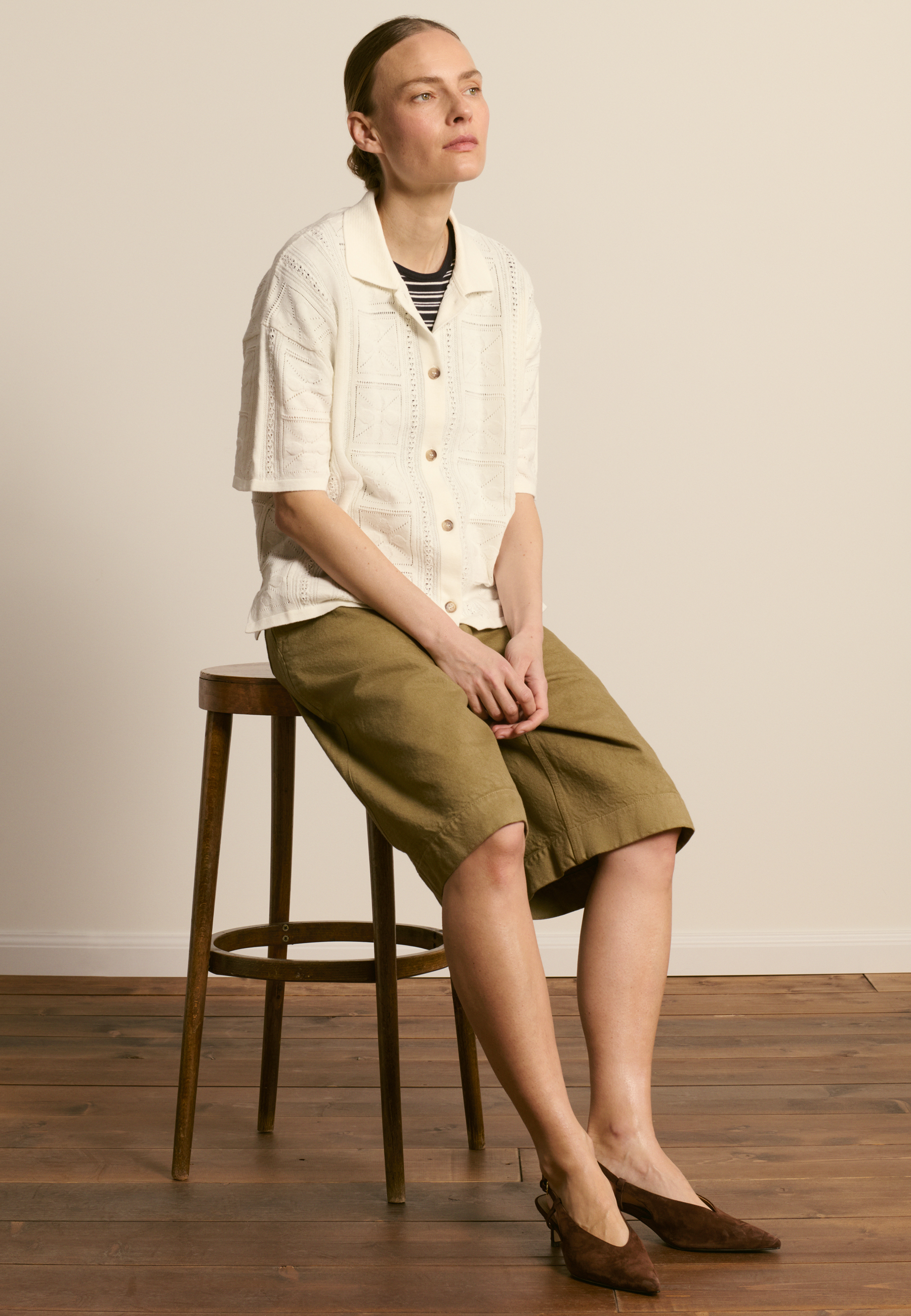 Chemise en coton ajouré MAISON MONTAGUT Blanc