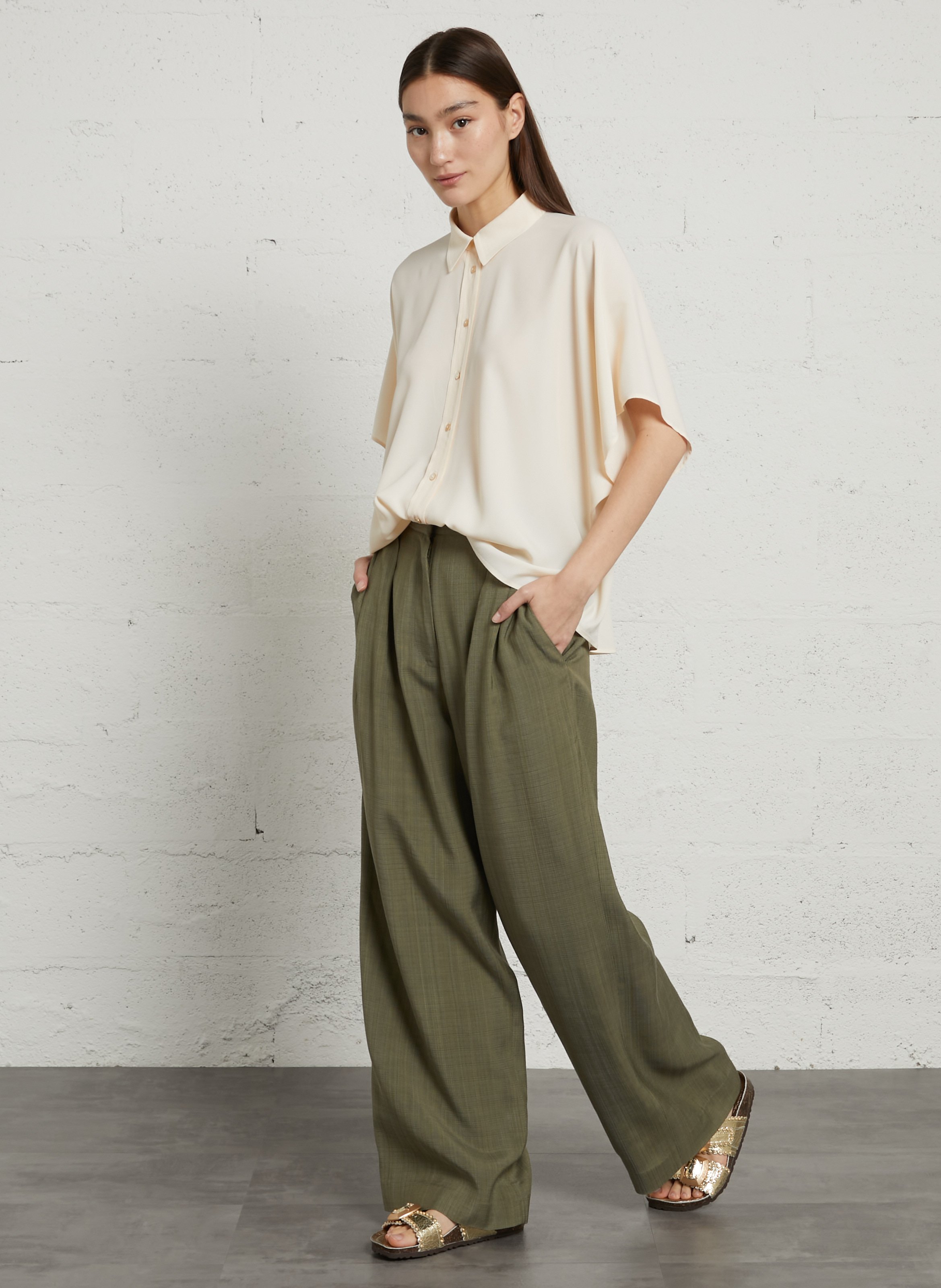 Flat sandals with cracked leather straps SEMERDJIAN - SMR Silver