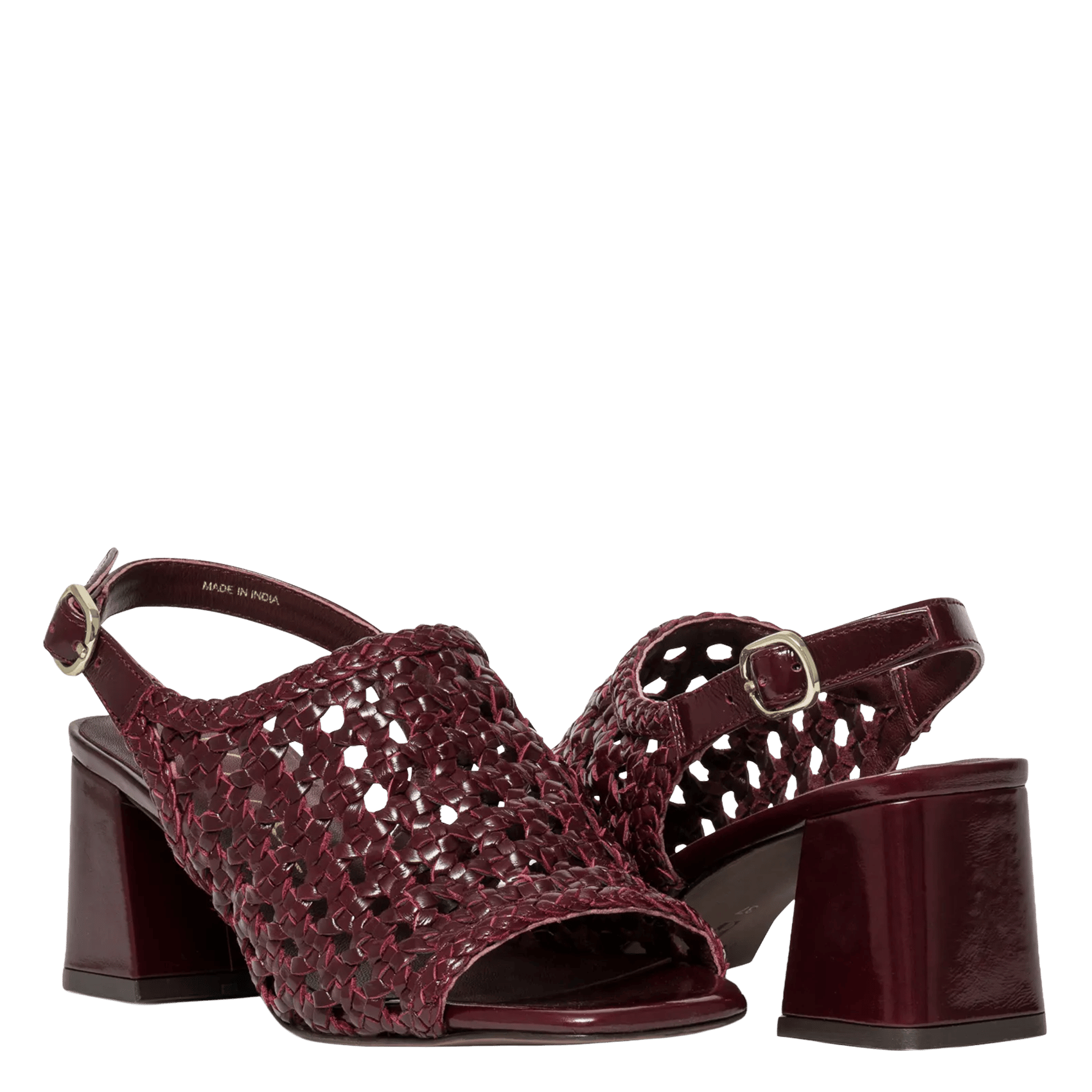 Halfhoge, leren sandalen Violet