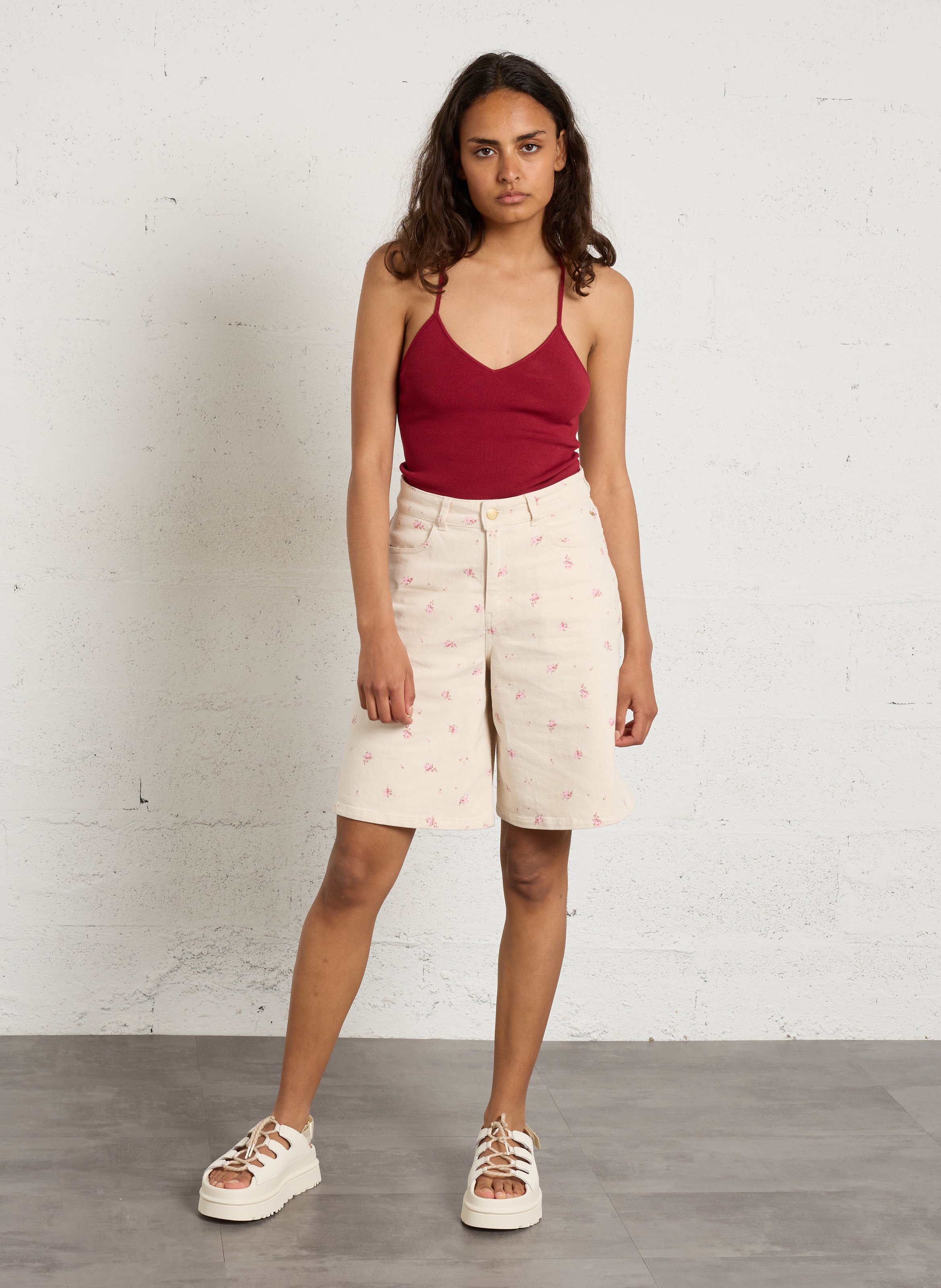 Sandales compensées en cuir mélangé UGG Blanc