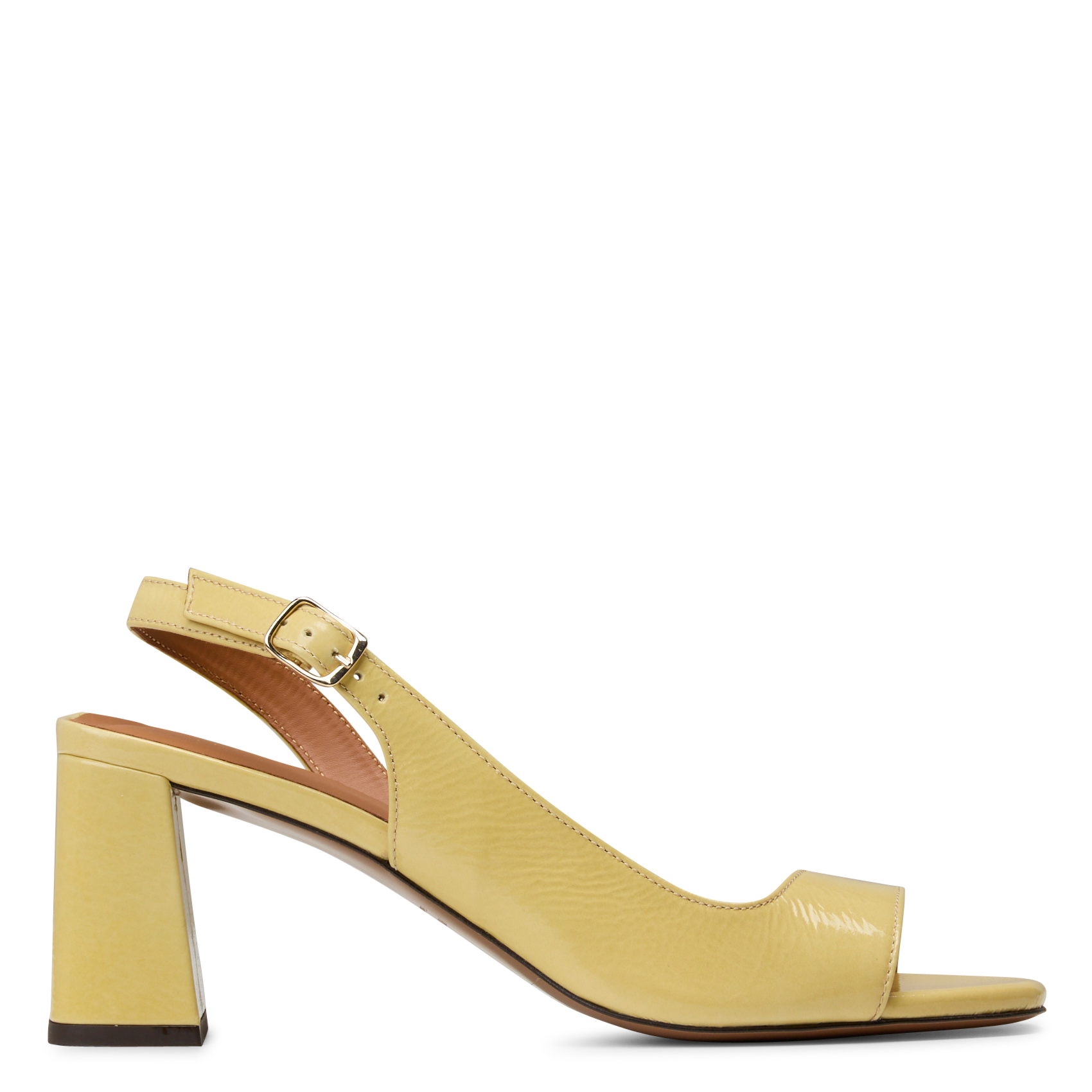 Lakleren sandalen met hak RIVECOUR Geel