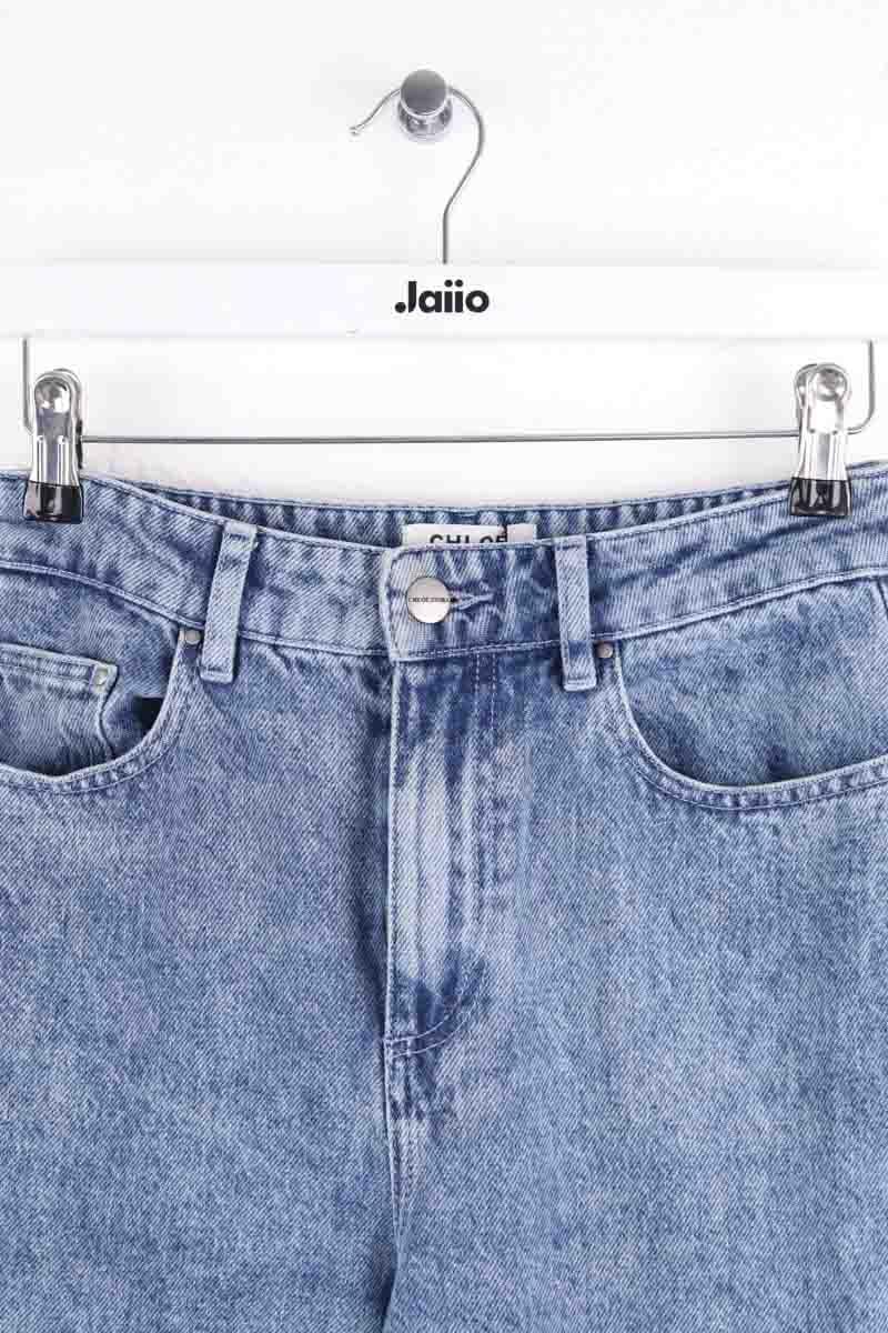 Straight cotton-blend pants CHLOE STORA - SECONDE MAIN Blue