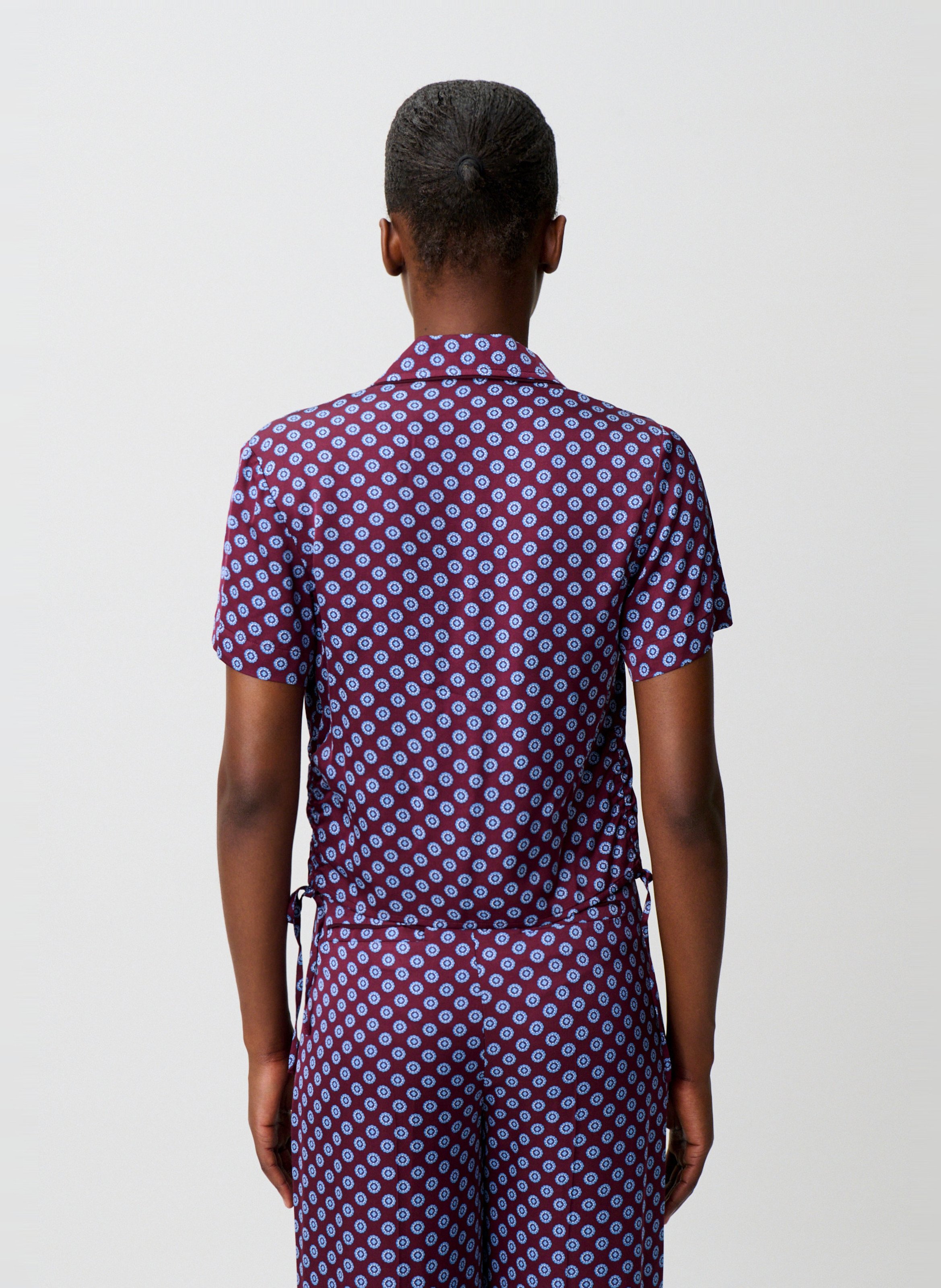 Chemise droite courte imprimée  CLAUDIE PIERLOT Rouge
