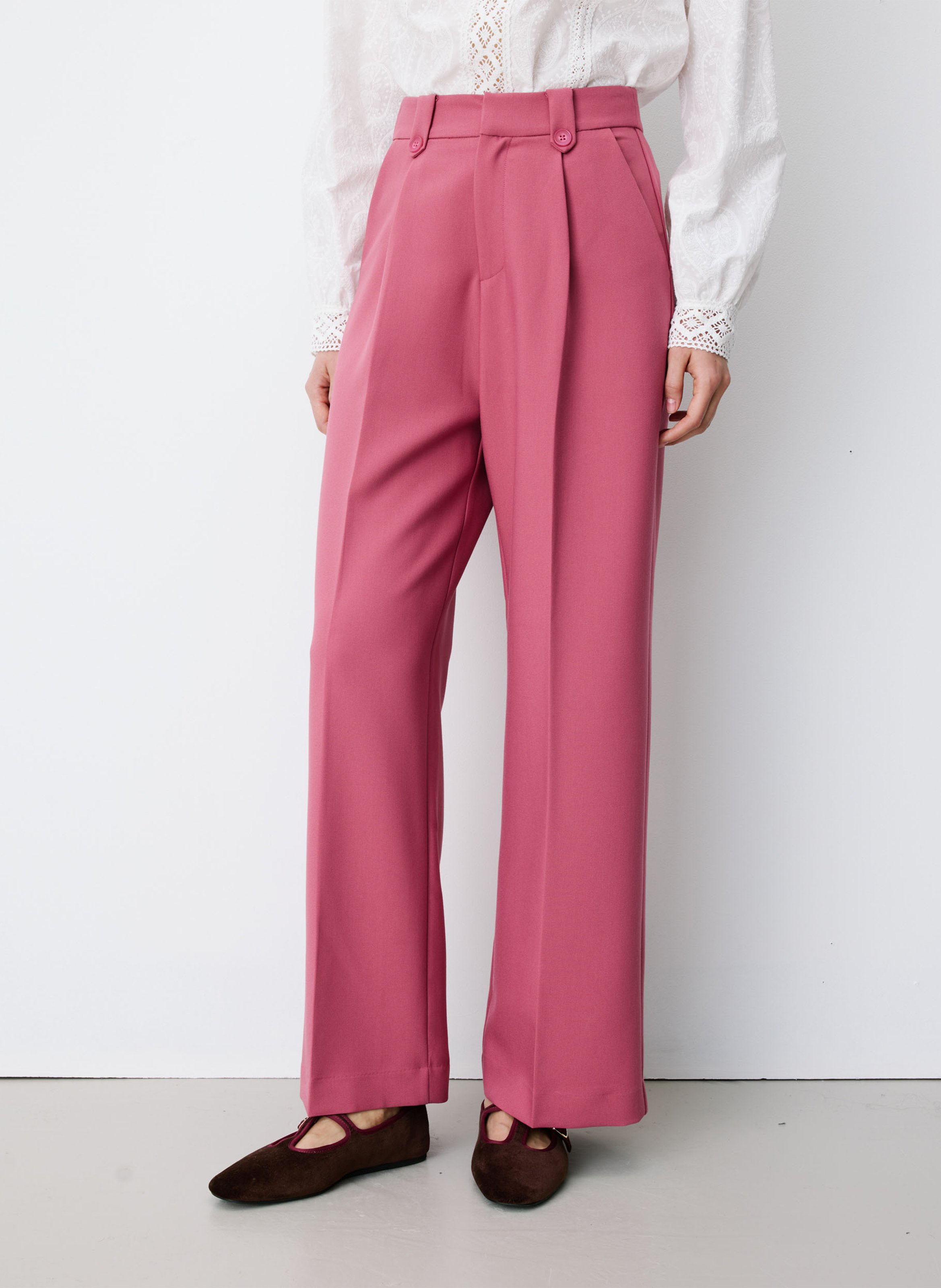 Rechte pantalon voor dameskostuum GRACE ET MILA Roze