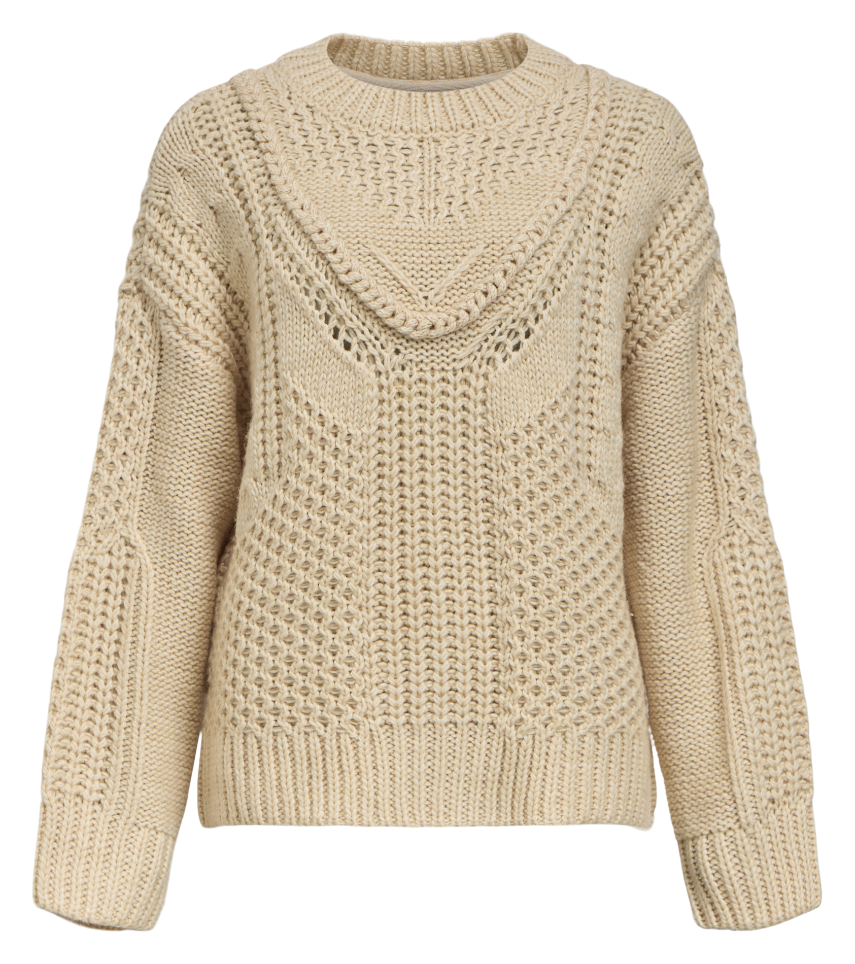 Strickpullover mit Rundhalsausschnitt OBJECT Beige