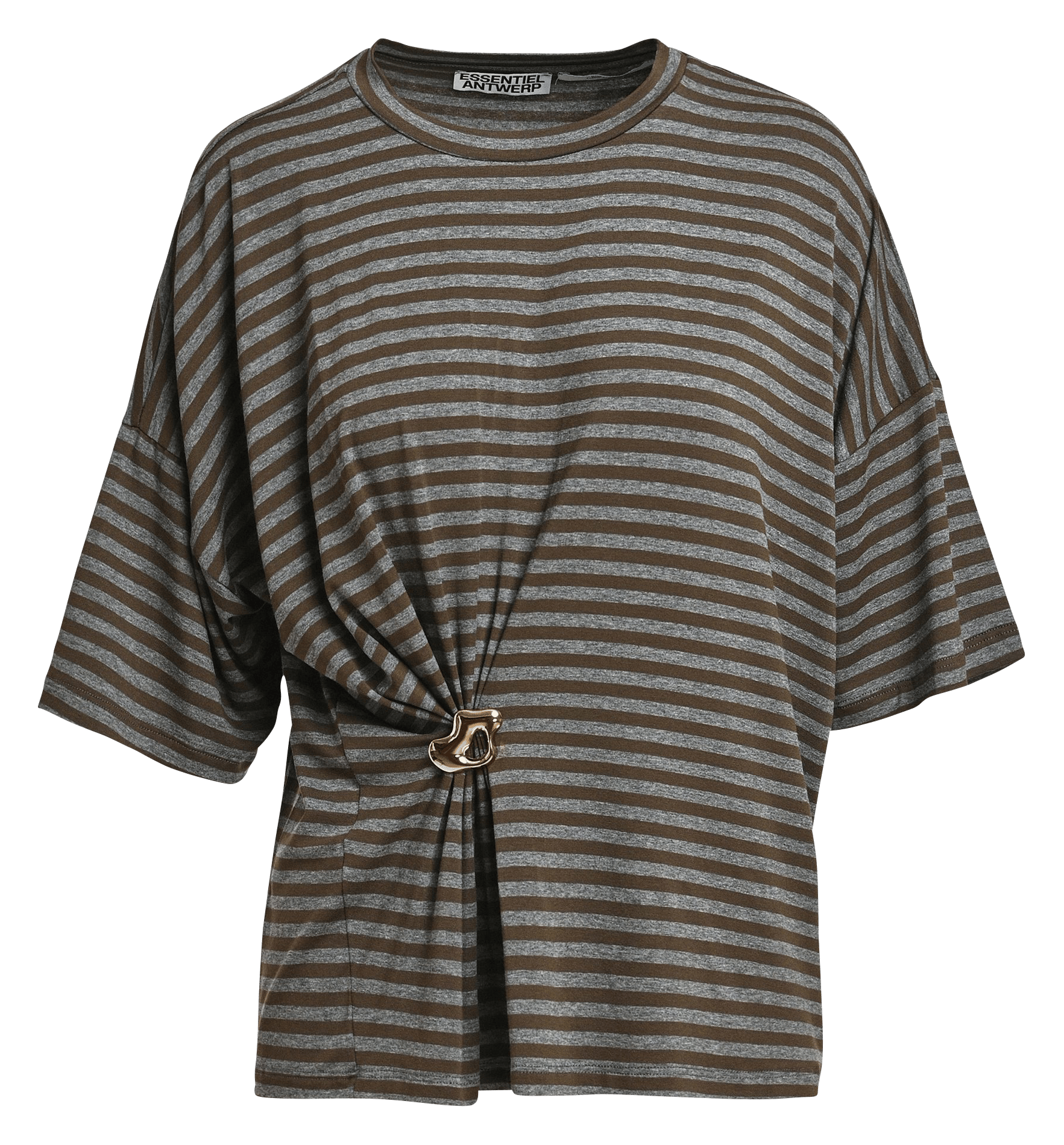 Tee-shirt oversize col rond rayé ESSENTIEL ANTWERP Vert