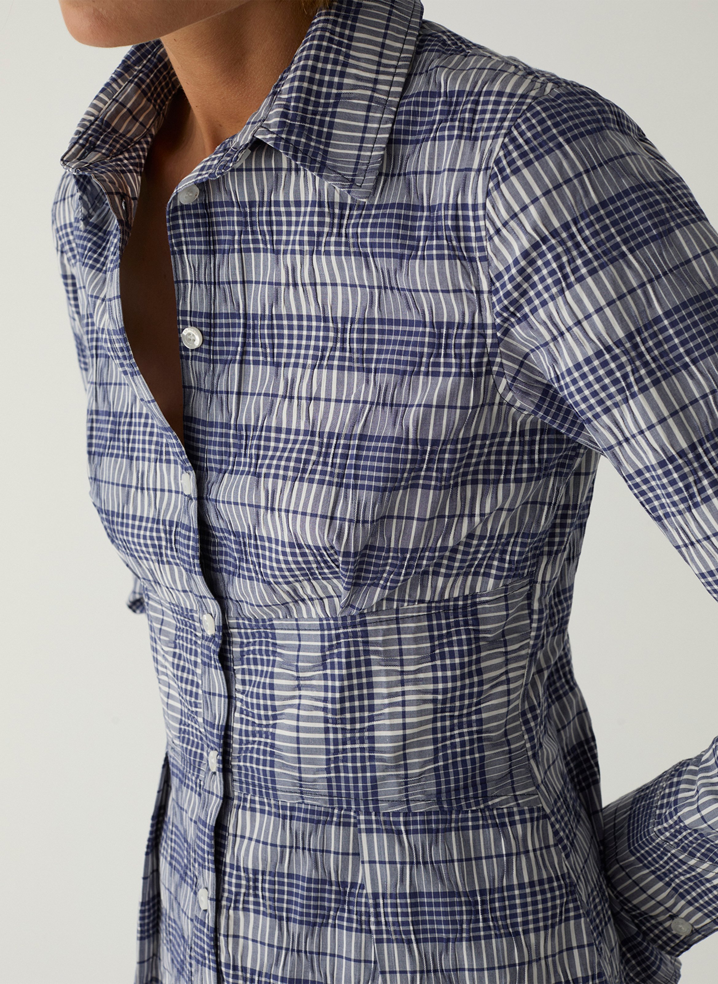 Cotton-blend shirt with classic collar LAAGAM Blue