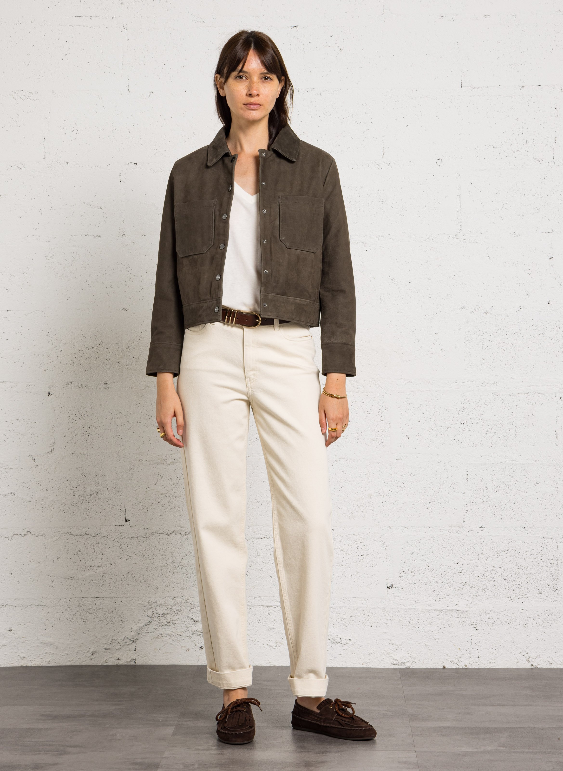 Lederblouson LE TEMPS DES CERISES Braun