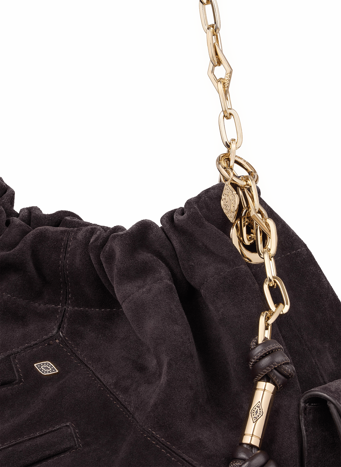Leather shoulder bag BA&SH Purple
