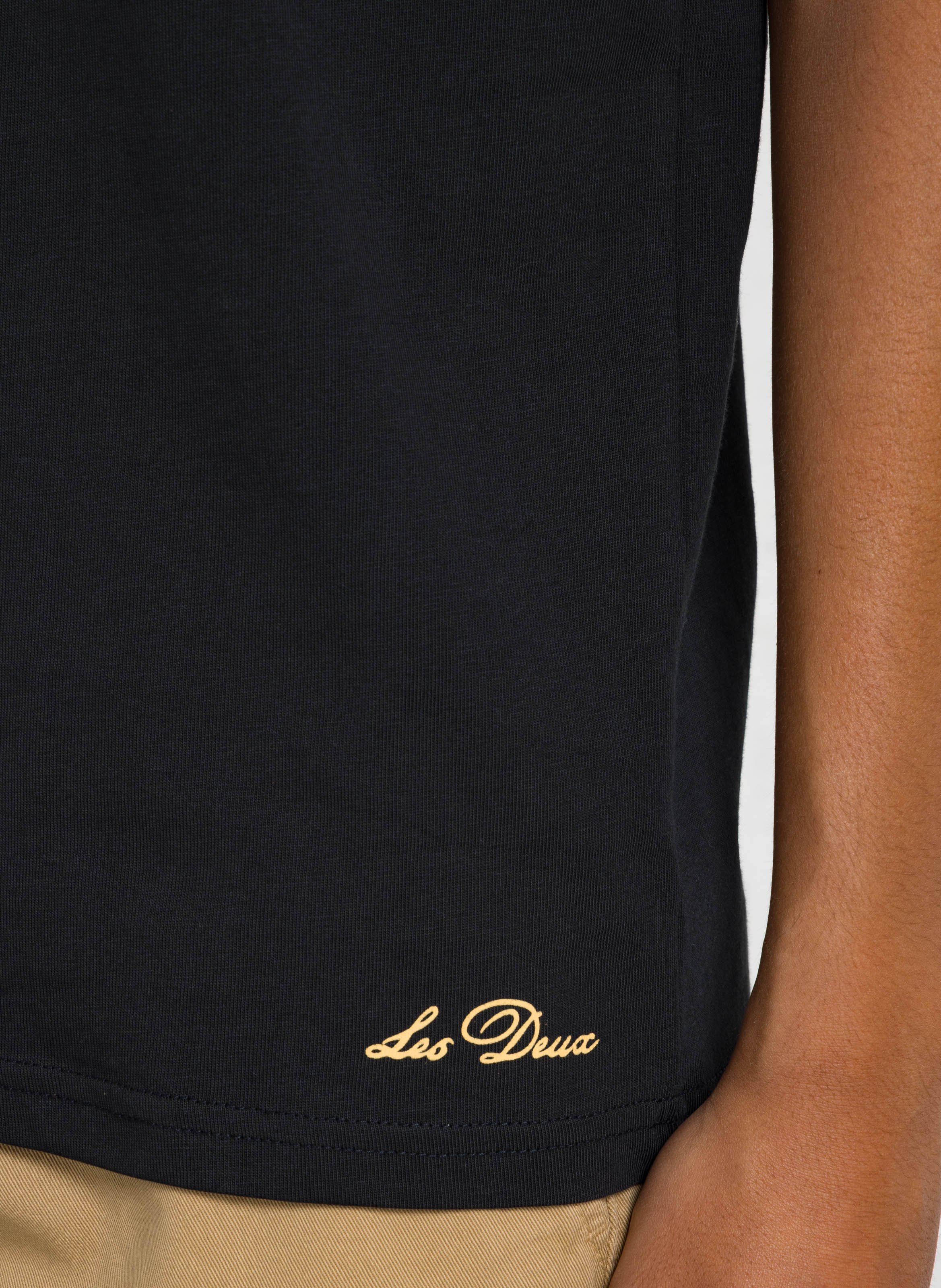 Tee-shirt col rond en coton bio LES DEUX Noir