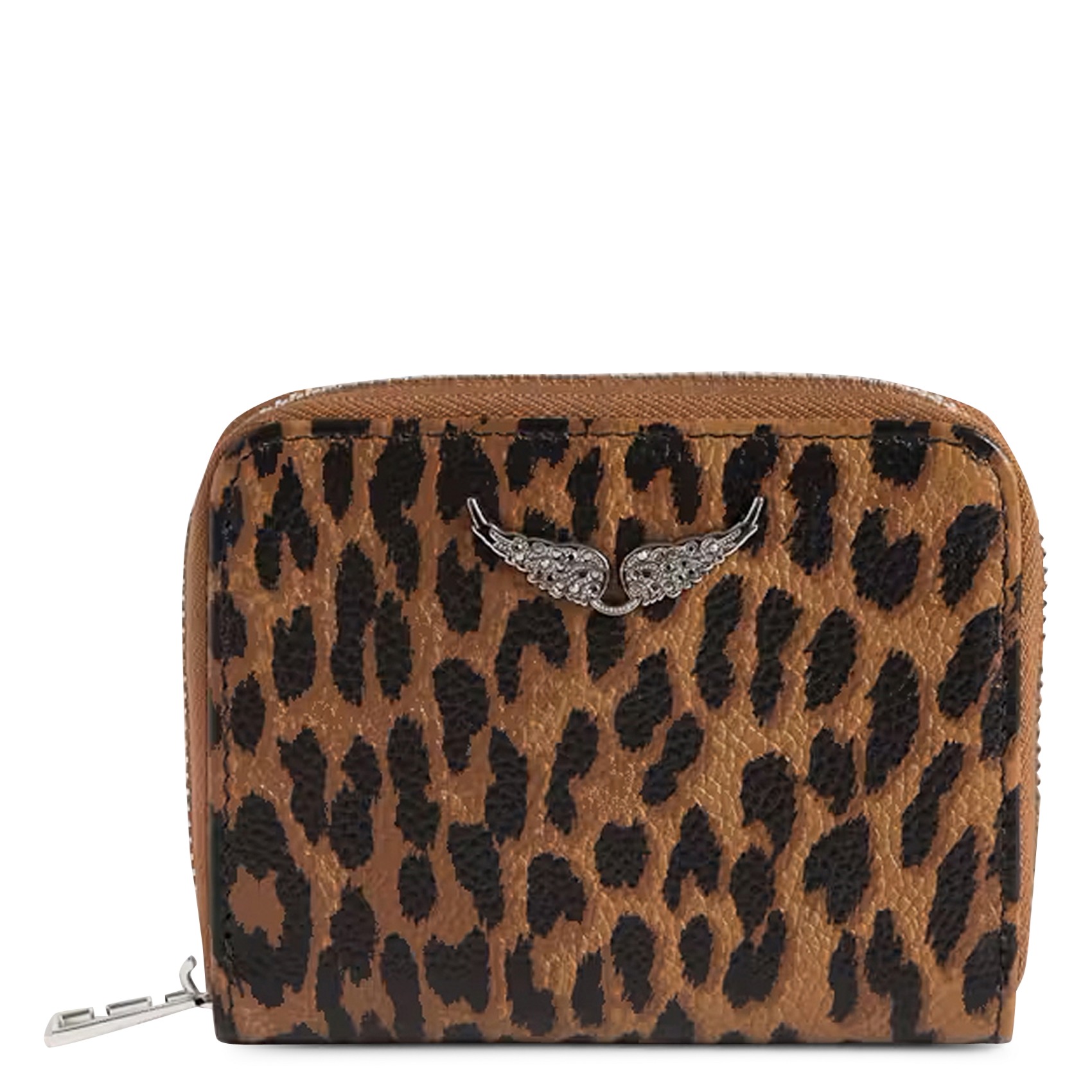 Porte-monnaie léopard en cuir ZADIG&VOLTAIRE Marron