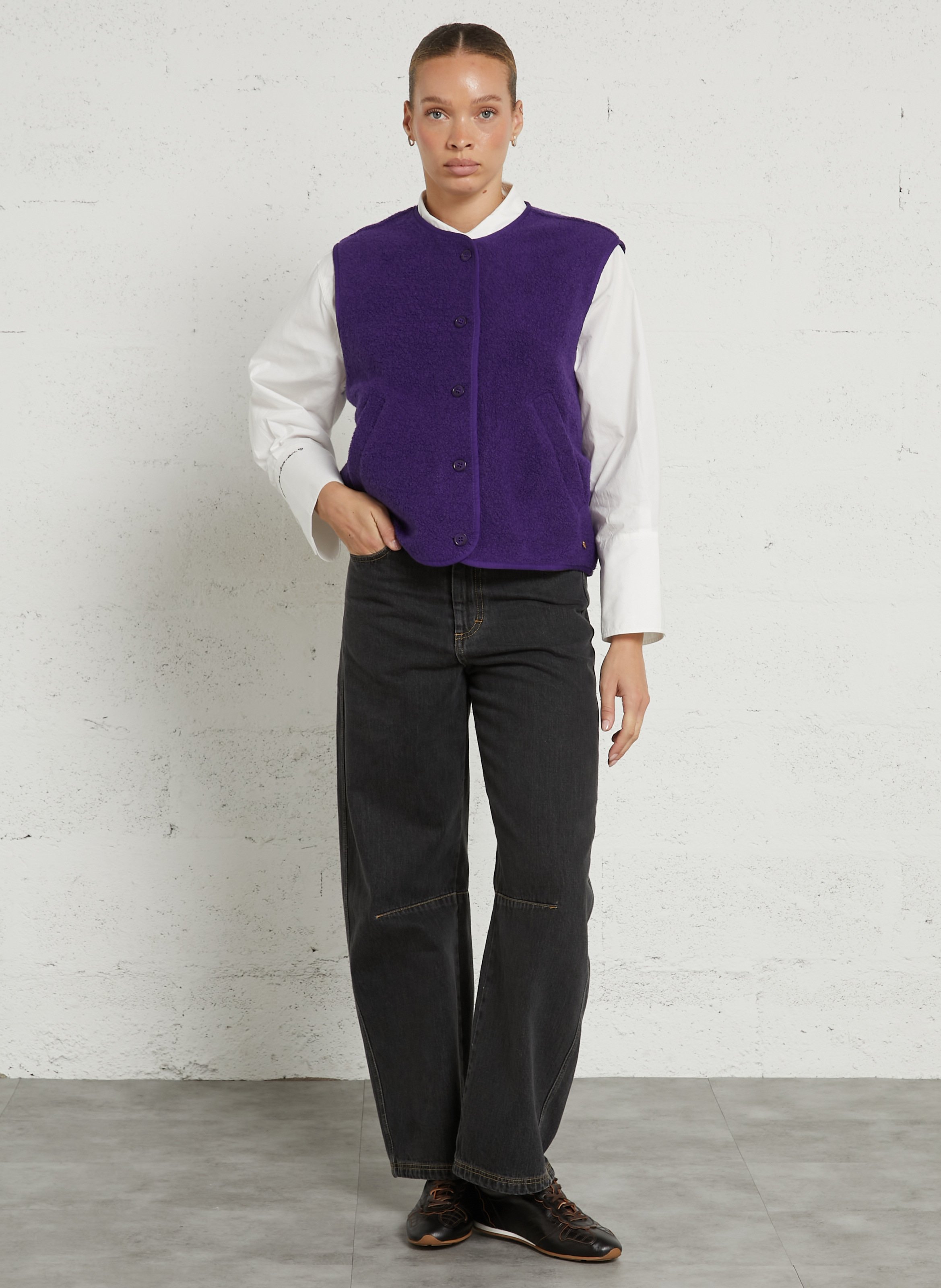Oversize-Jacke aus Wollmix  DES PETITS HAUTS Violett