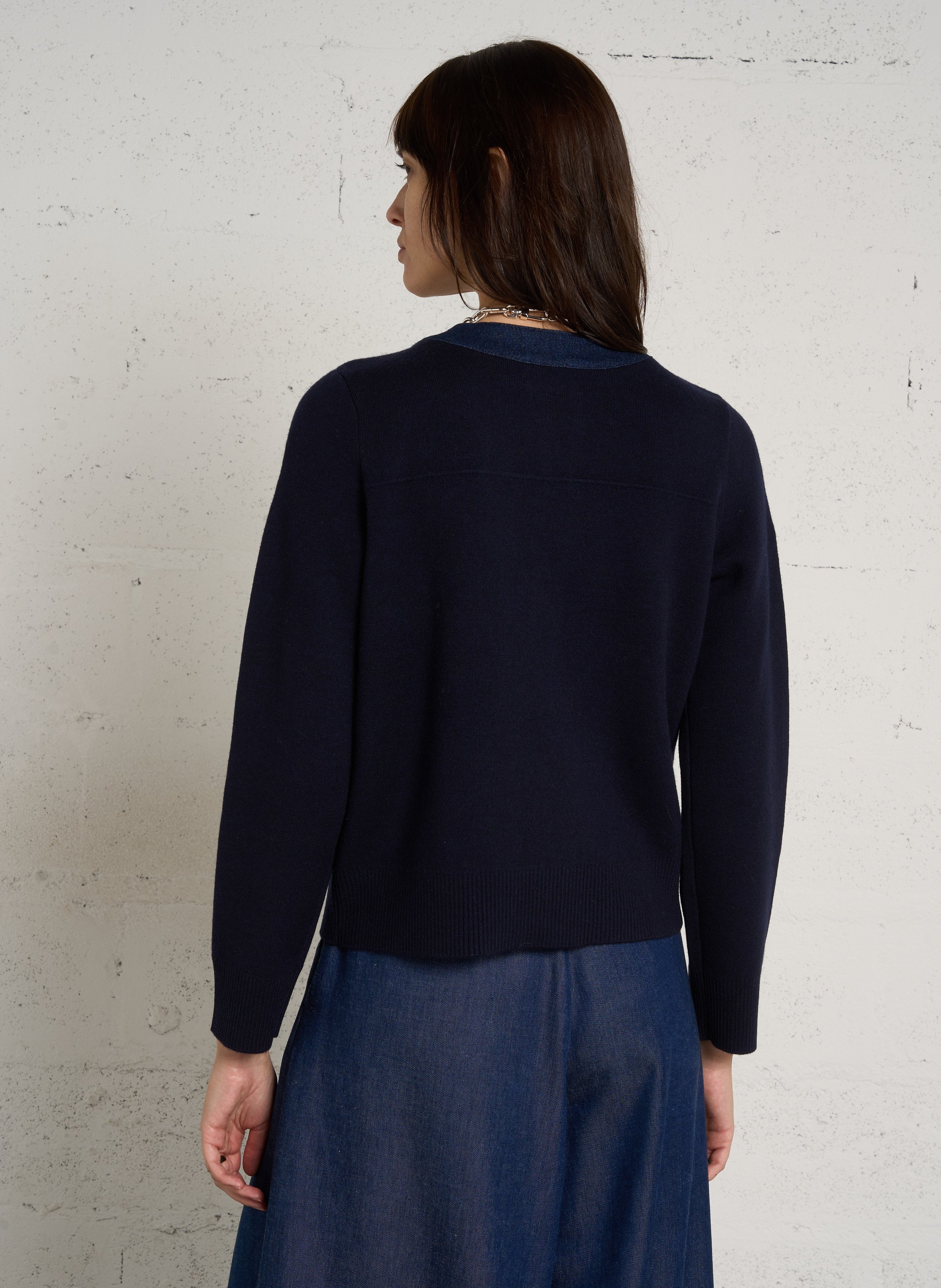 Rechte jas van gemengde wol MAISON 123 Blauw