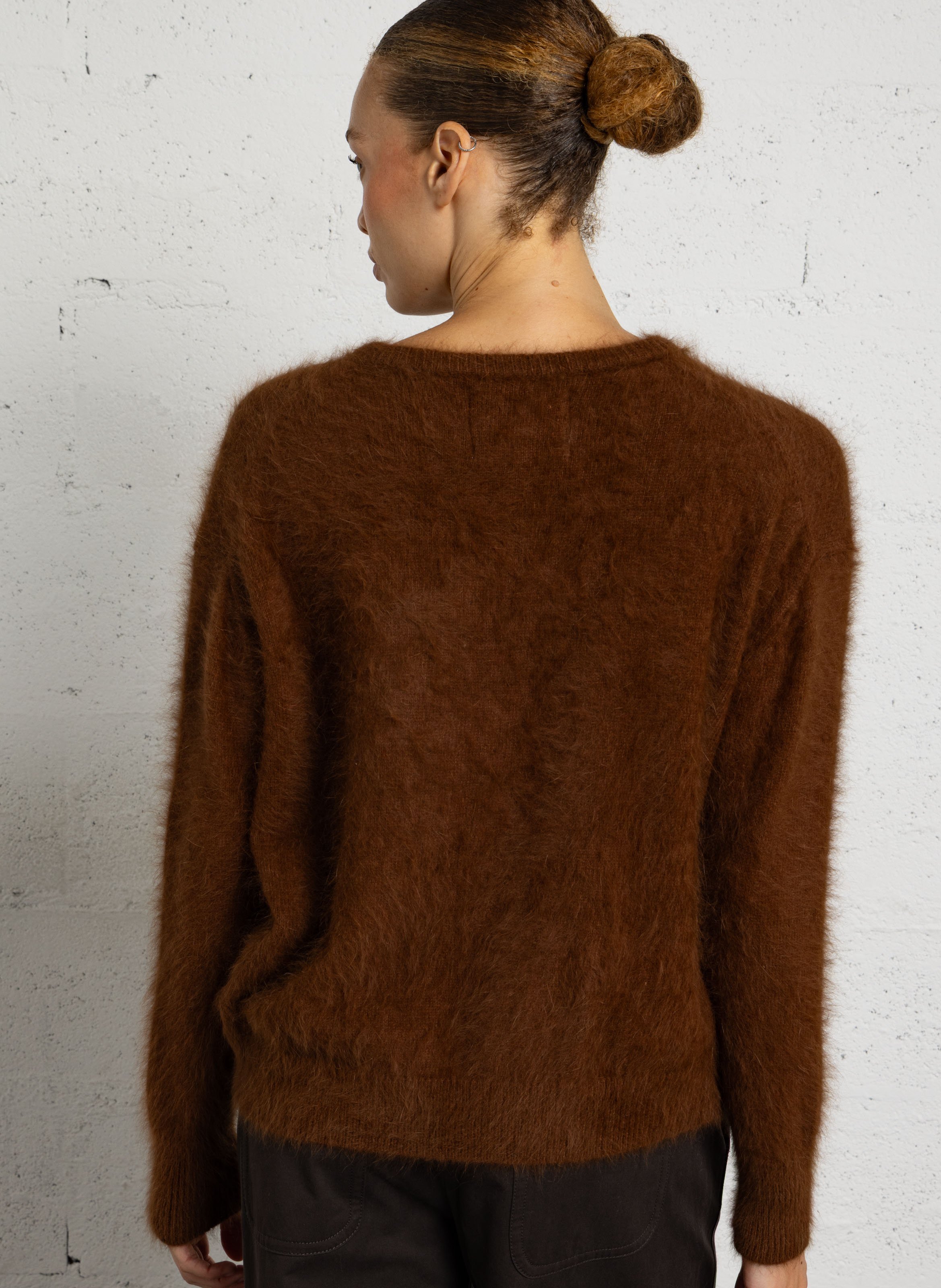 Oversized cardigan in blended angora BELLEROSE Brown