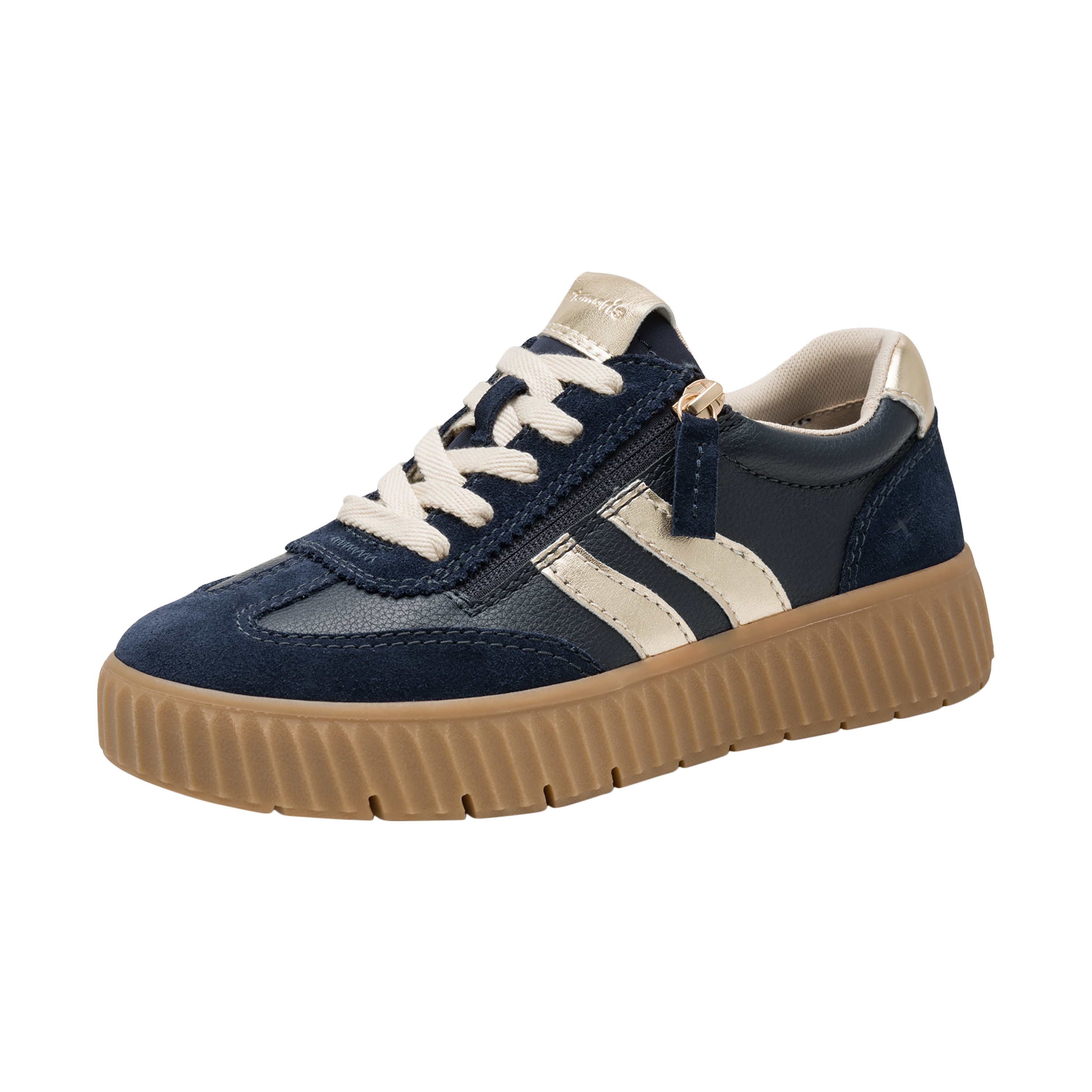 Leather trainers TAMARIS Blue